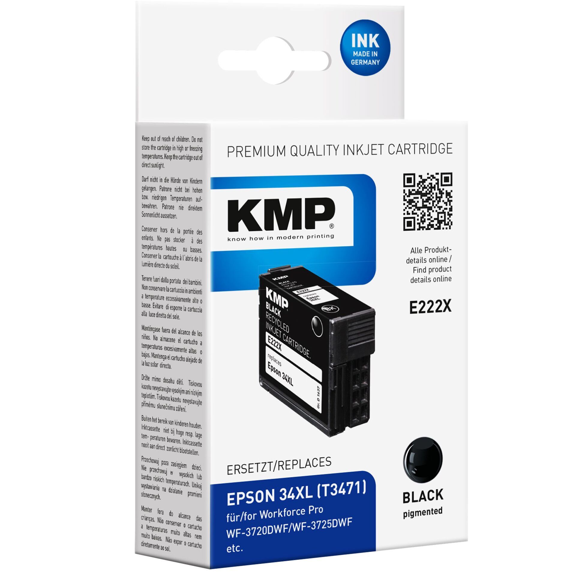 KMP E222X ink cartridge black compatible with Epson T 3471