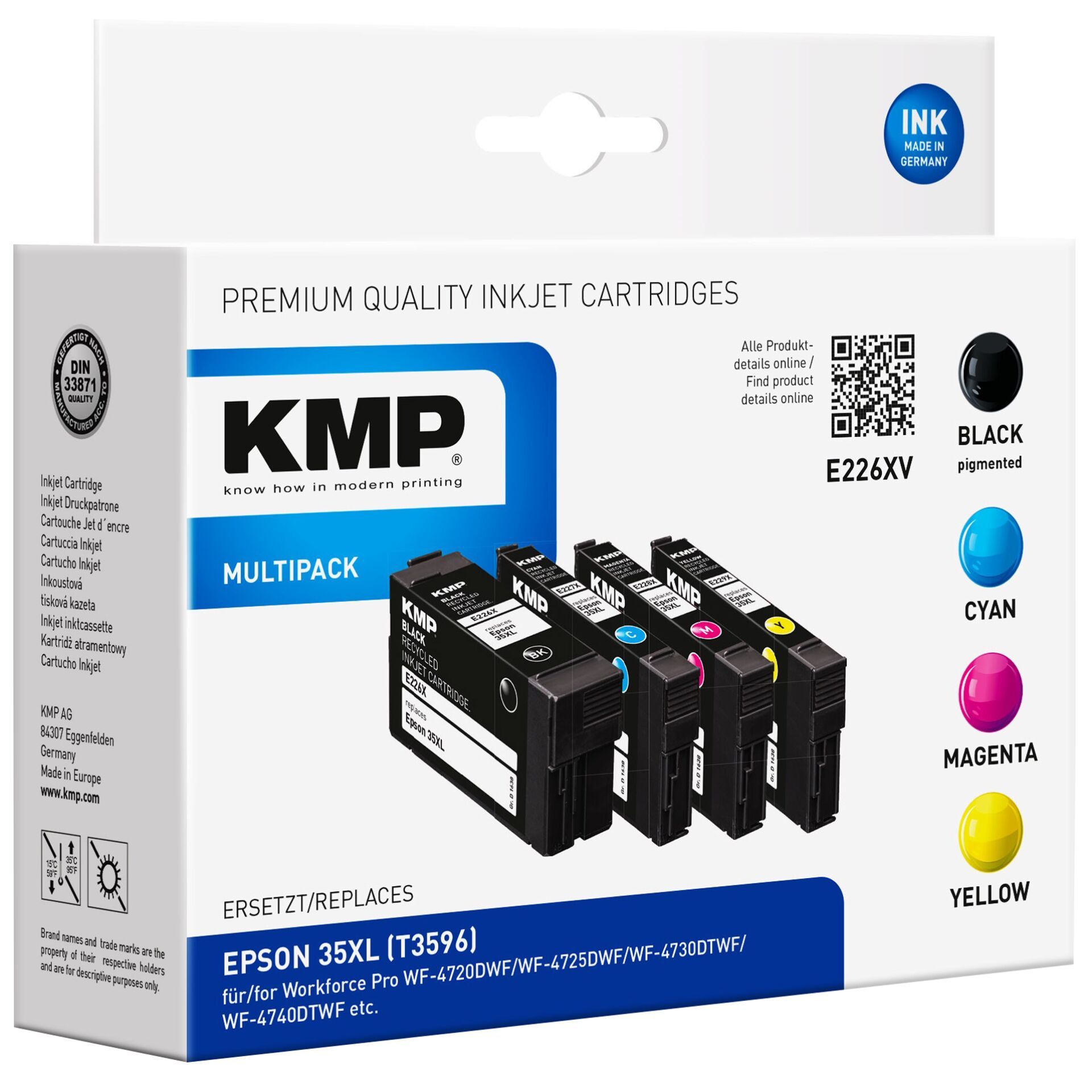 KMP E226XV Multipack BK/C/M/Y kompatibel mit Epson T 3596 XL