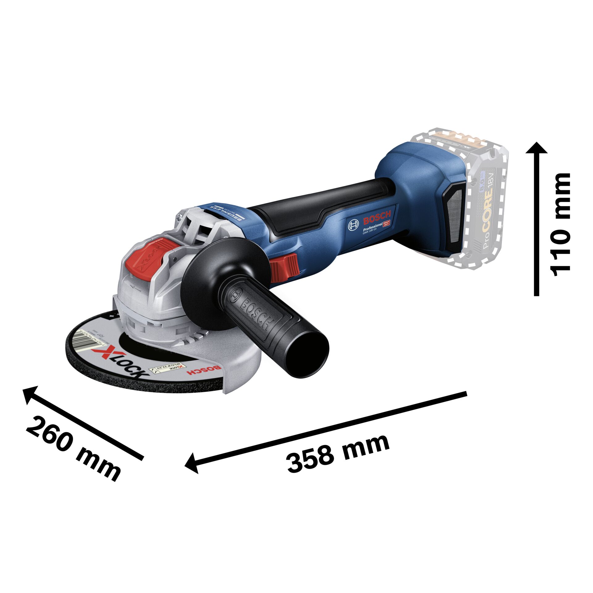 Bosch GWX 18V-10 solo CLC Smerigliatrice angolare a batt.