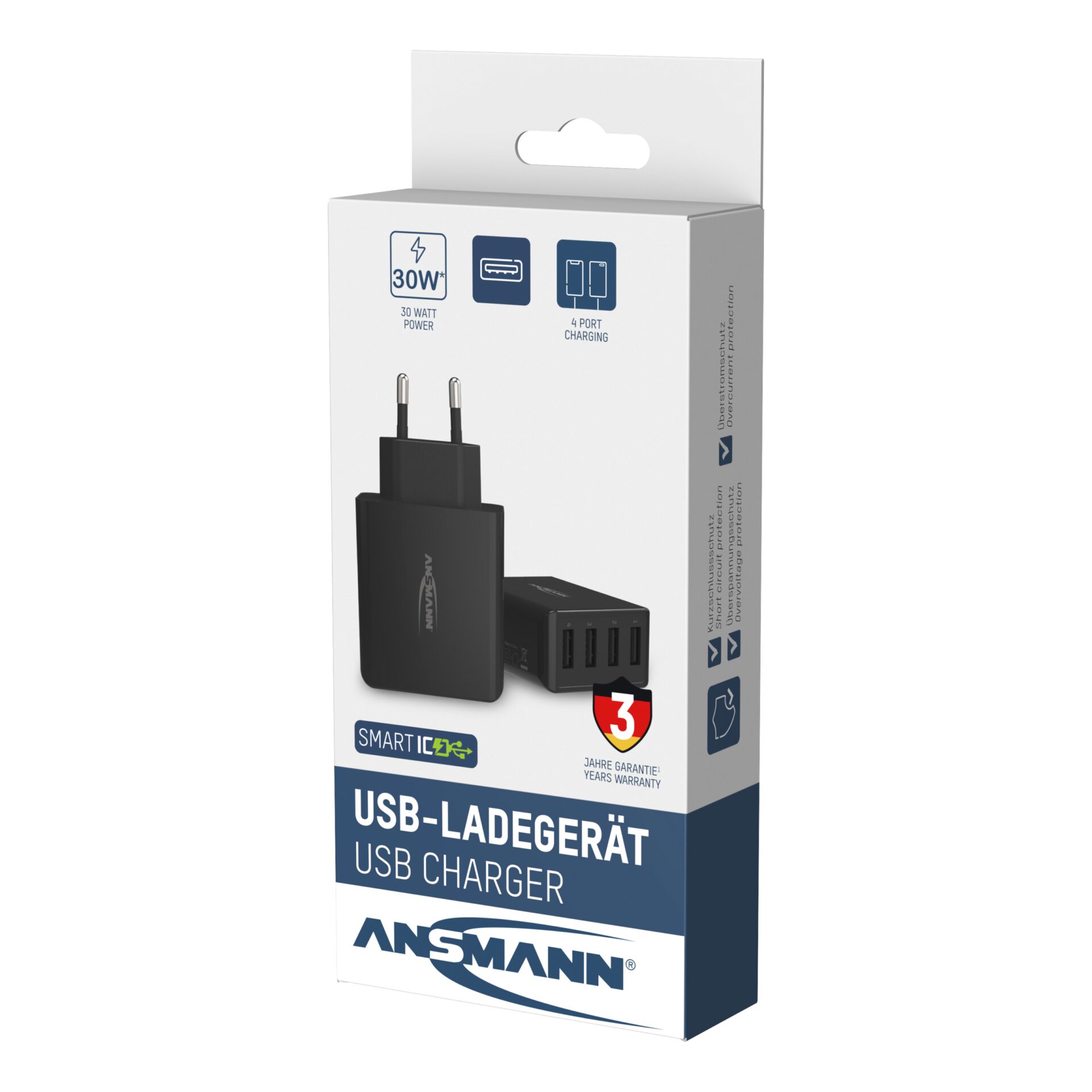 Ansmann Home caricabatt. HC430 4xUSB 3000mA nero