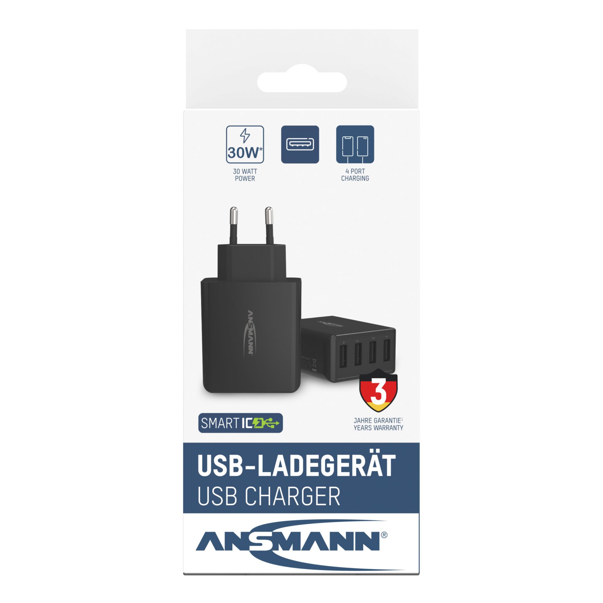 Ansmann Home caricabatt. HC430 4xUSB 3000mA nero