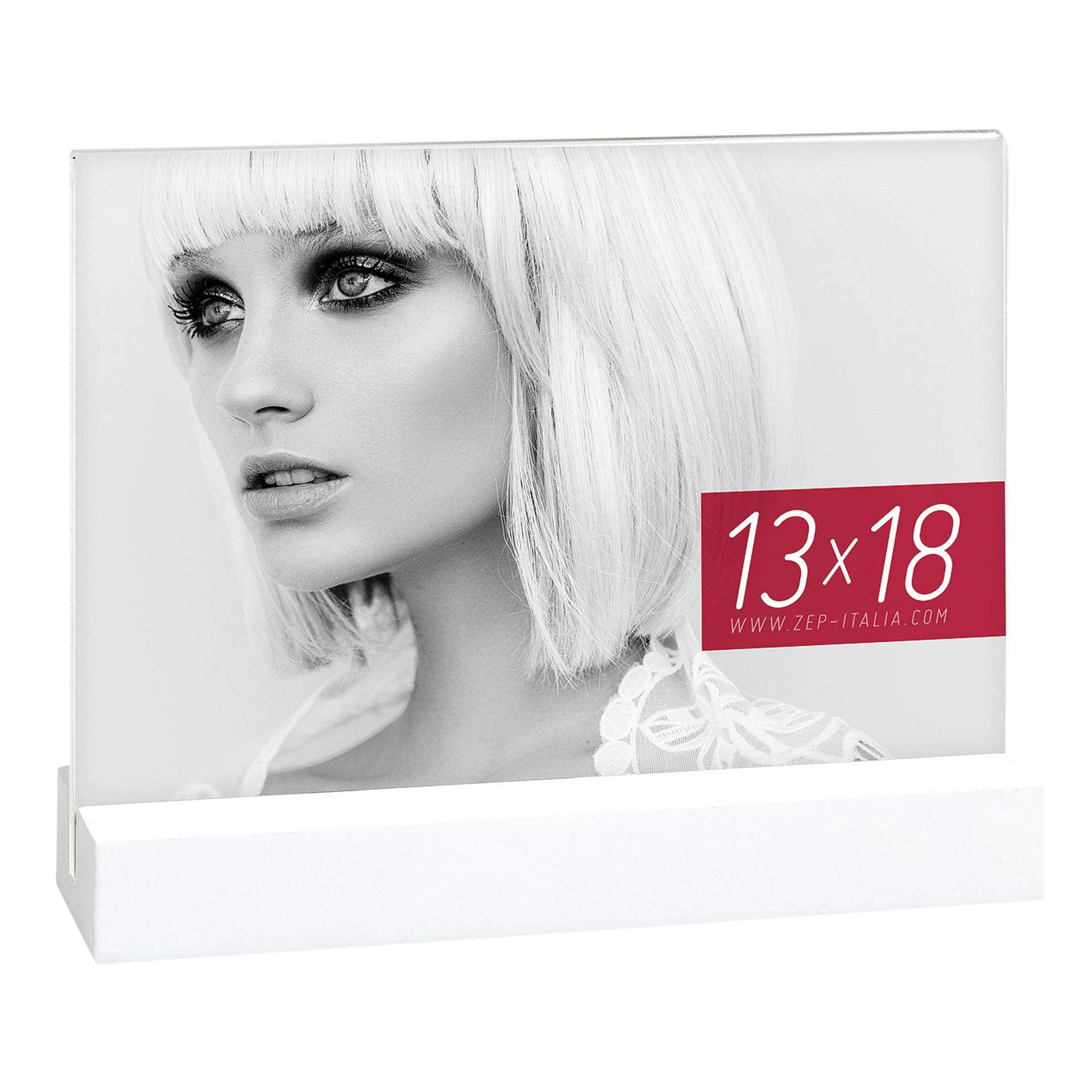 ZEP Dresda bianco 13x18 acrylico con Holzleiste AQ657W