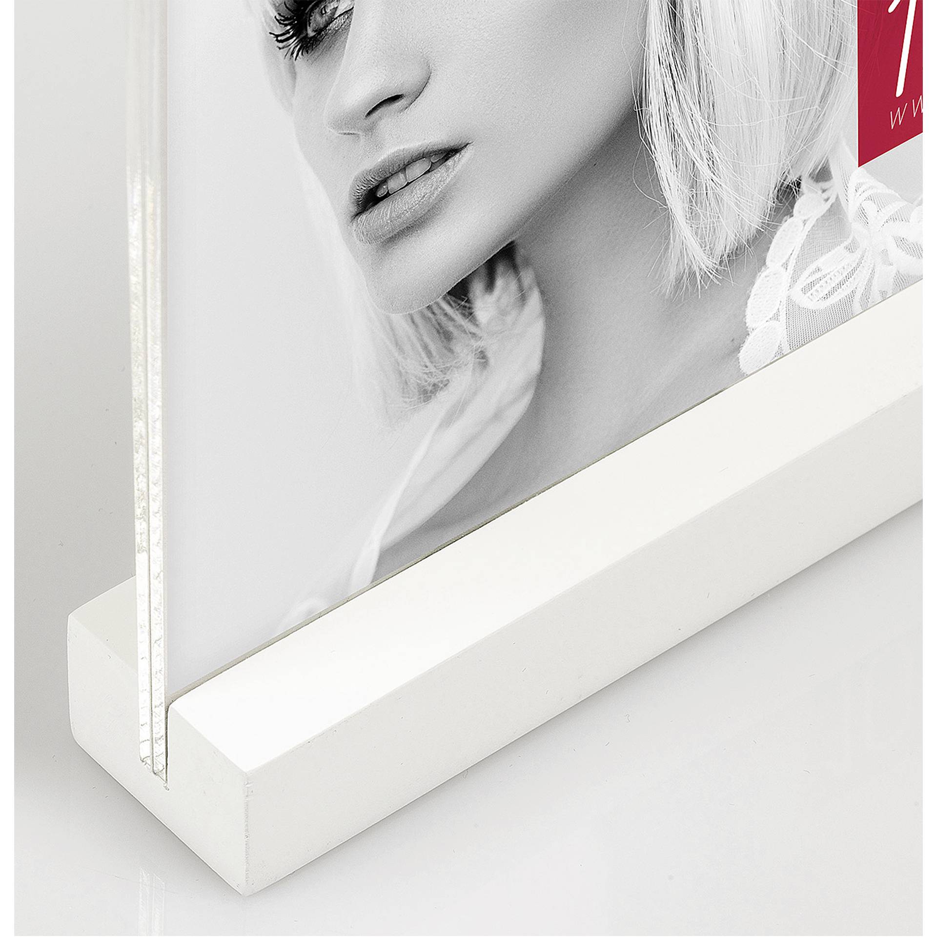 ZEP Dresda bianco 13x18 acrylico con Holzleiste AQ657W