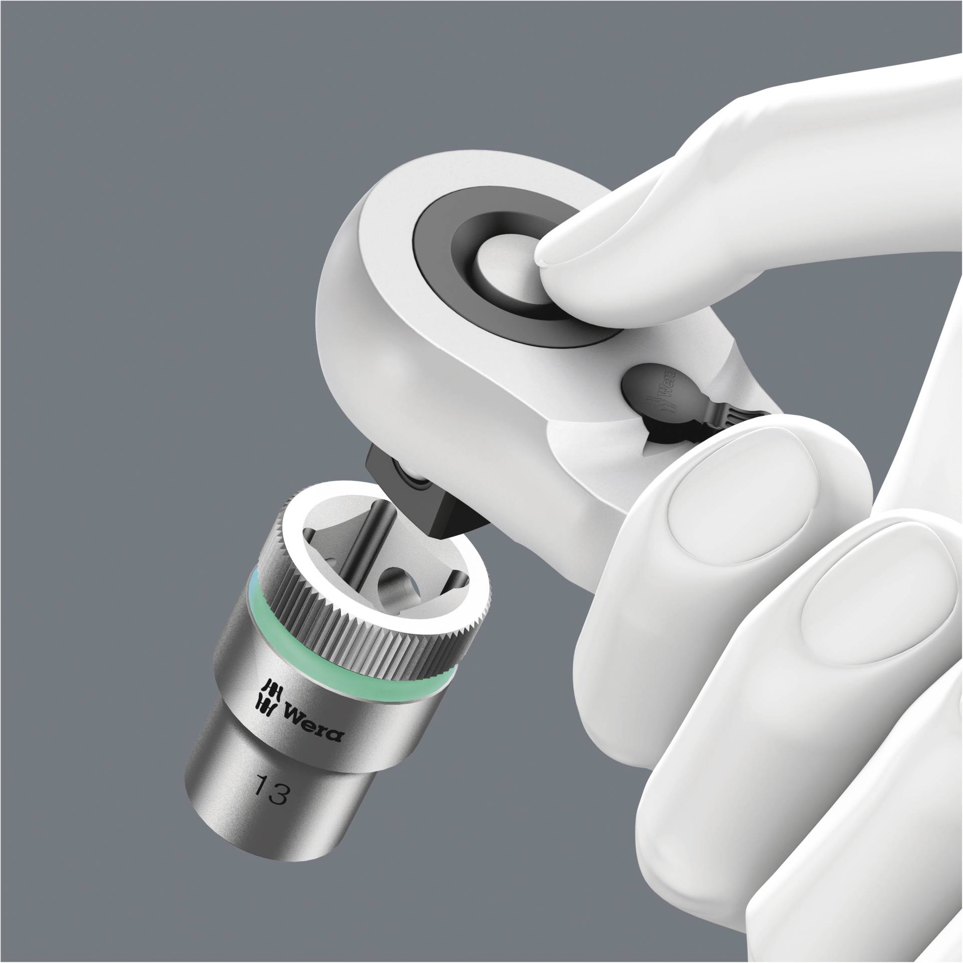 WERA Zyklop Hybrid Set w. 1/2  drive and handle extens.