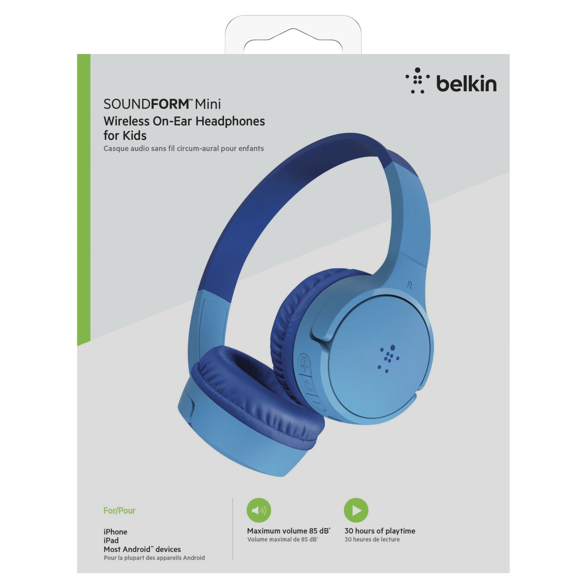 Belkin Soundform Mini-On-Ear cuffie p. bambini blu AUD002btB