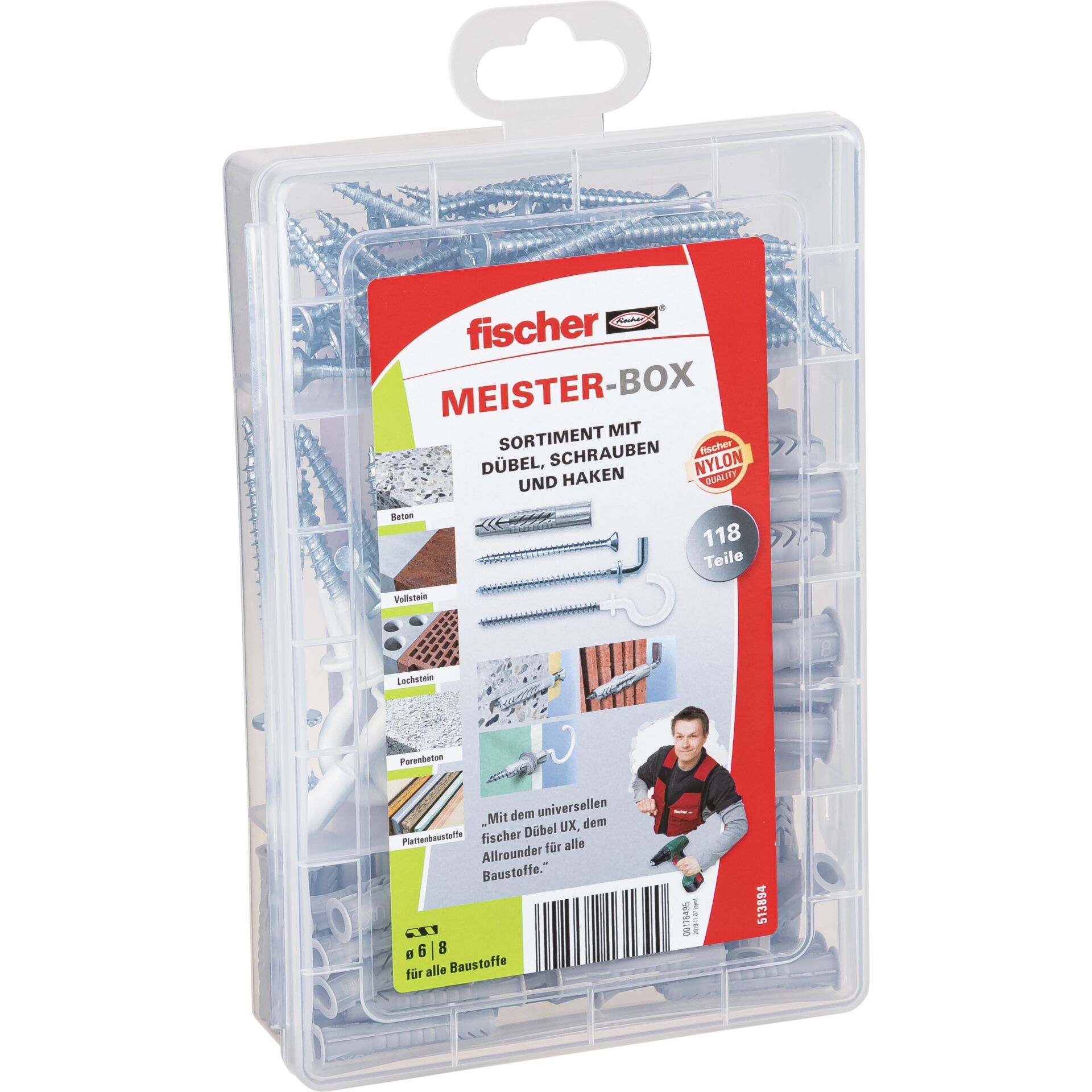 Fischer MeisterBox UX + screws + hooks