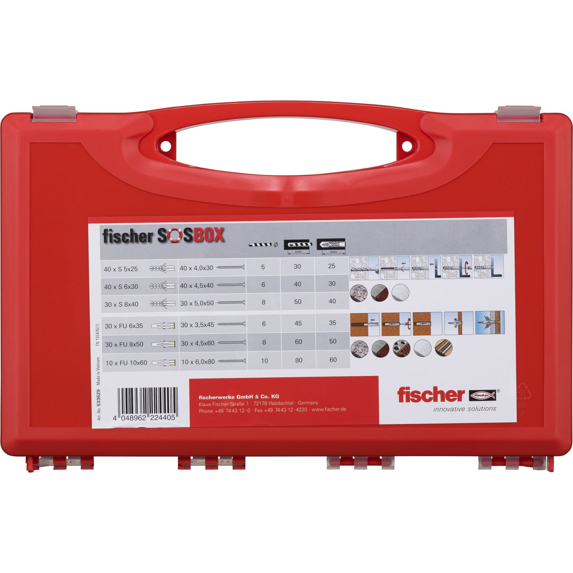 Fischer SOS-Box plug S/FU + screws