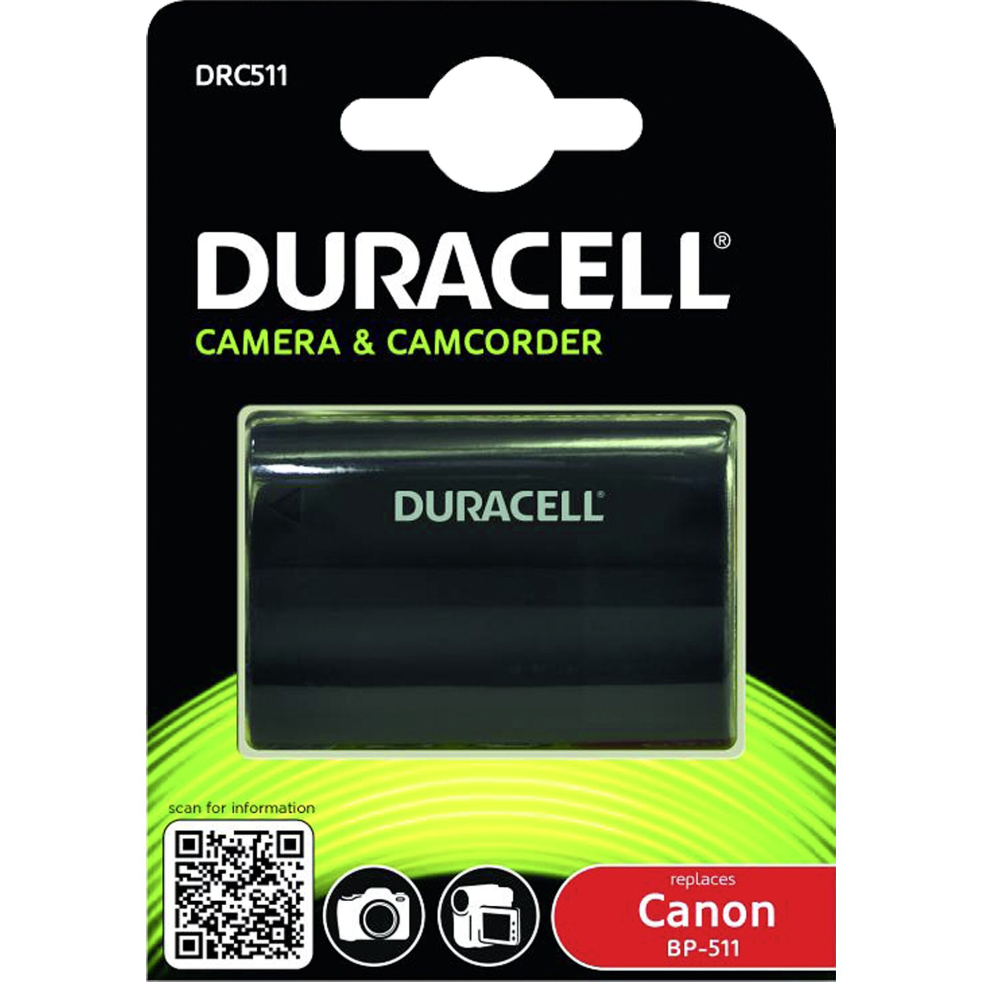 Duracell Li-Ion batt. 1600 mah per Canon BP-511 BP-512