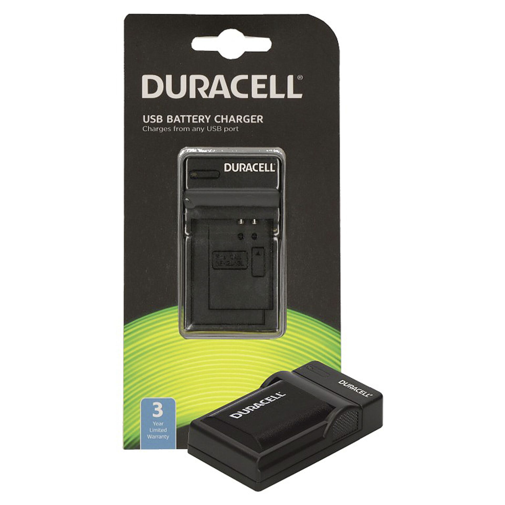 Duracell caricabatt.con cavo USB per DR9943/LP-E6