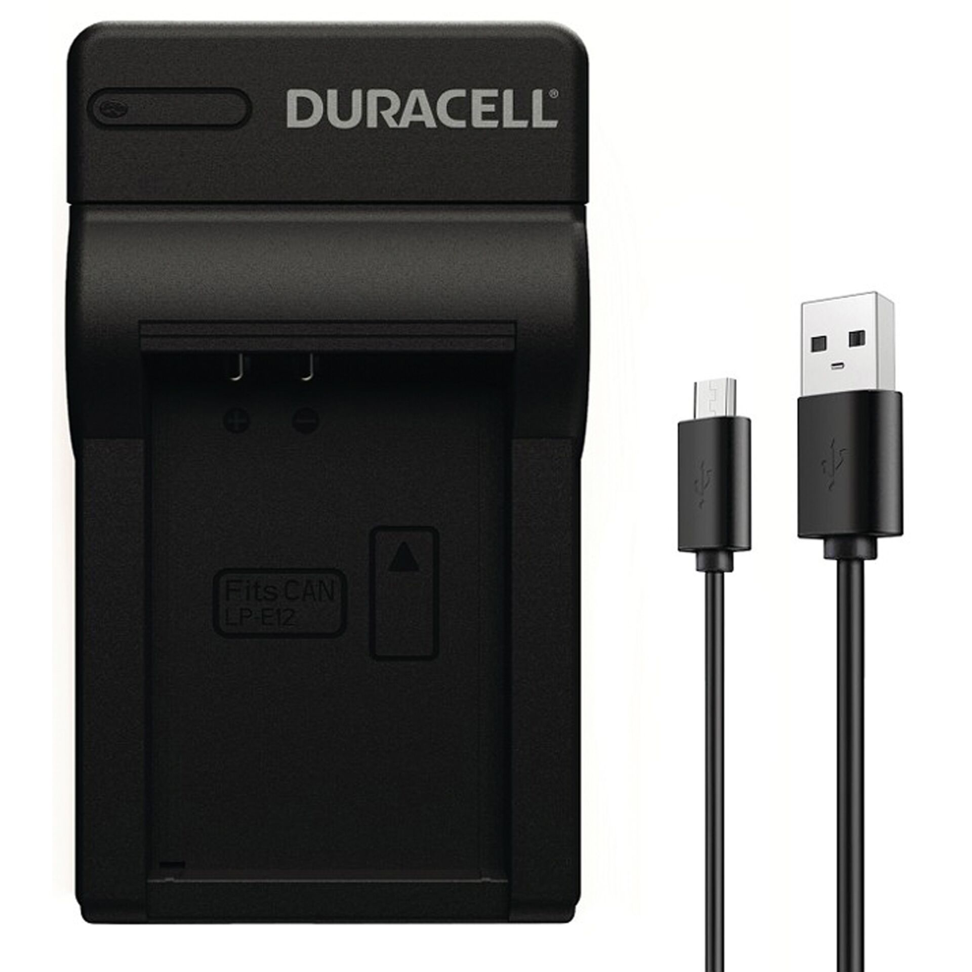Duracell caricabatt.con cavo USB per DRCE12/LP-E12