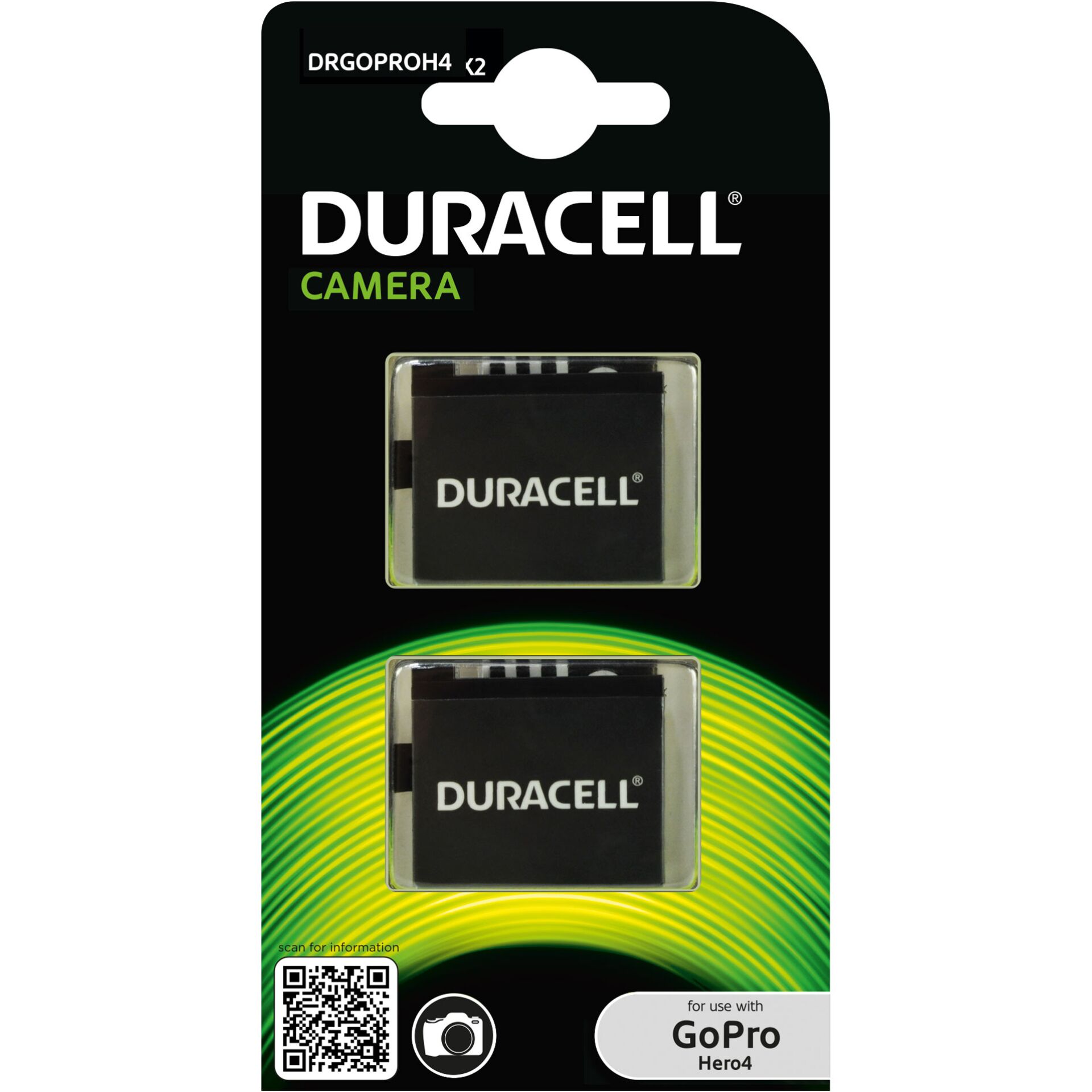 1x2 Duracell batt. ioni litio 1160mAh per GoPro Hero 4