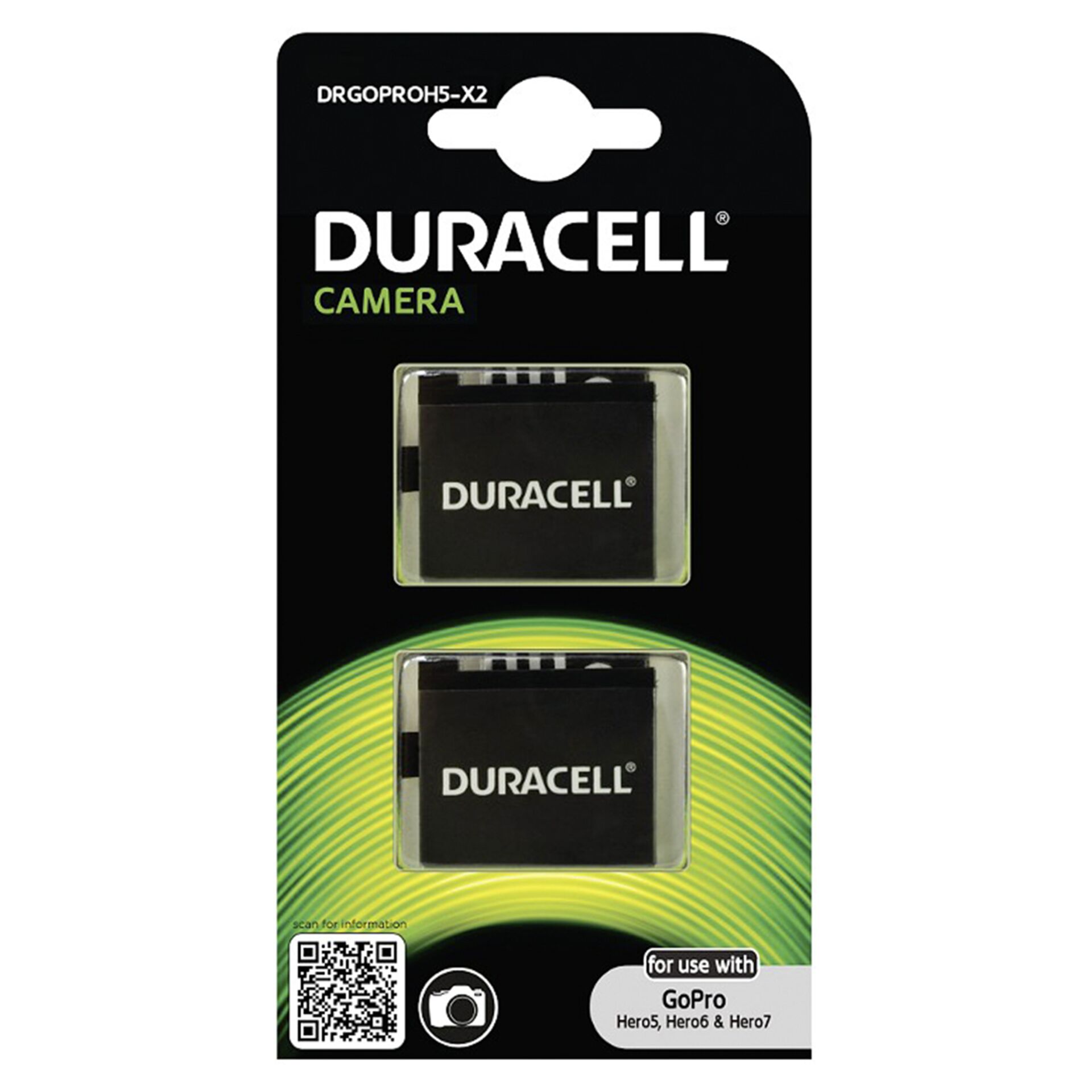 1x2 Duracell Li-Ion bat. 1250mAh for GoPro Hero 5/Hero 6/Her