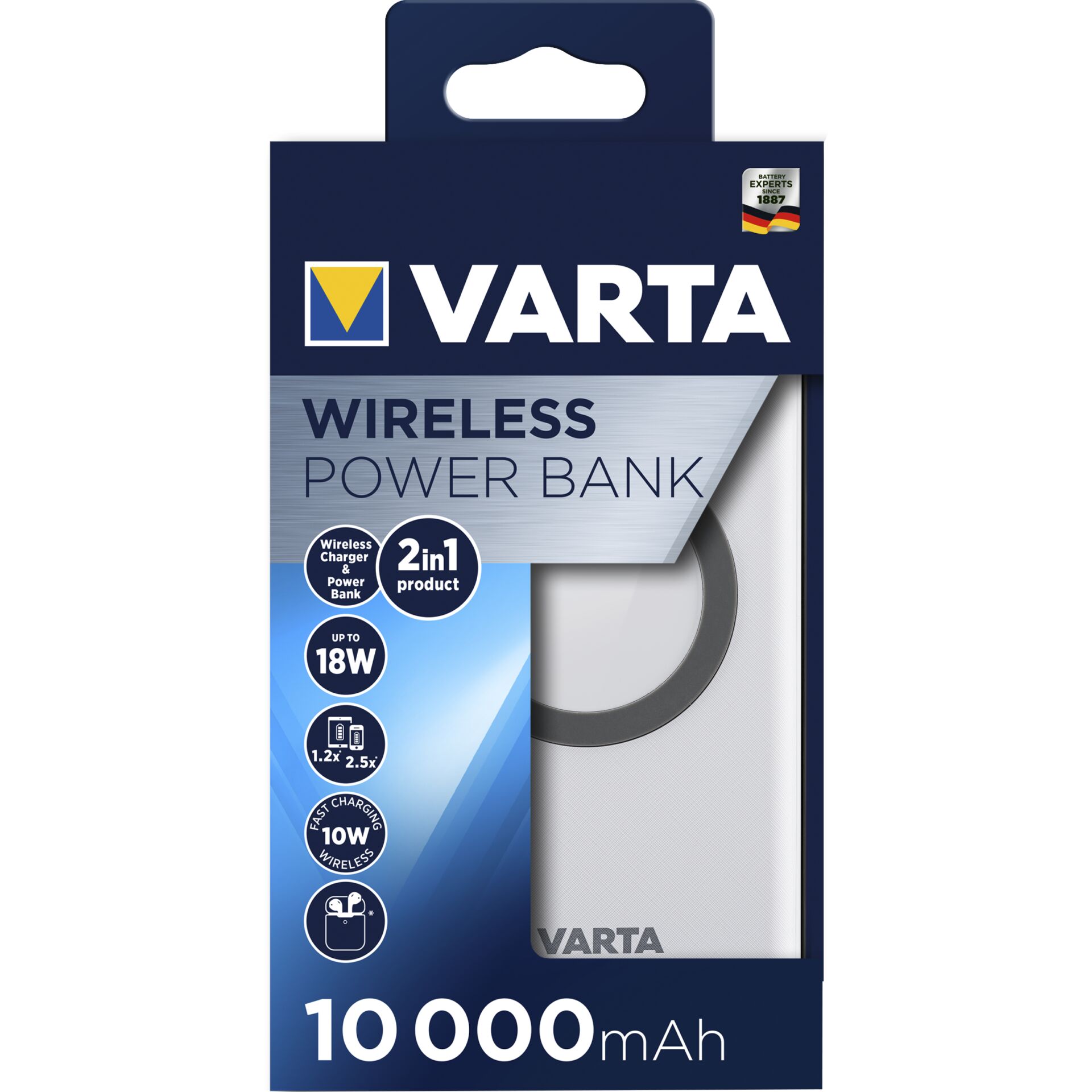 Varta Wireless Power Bank 10000 Ladekabel USB-C 18W 57913101