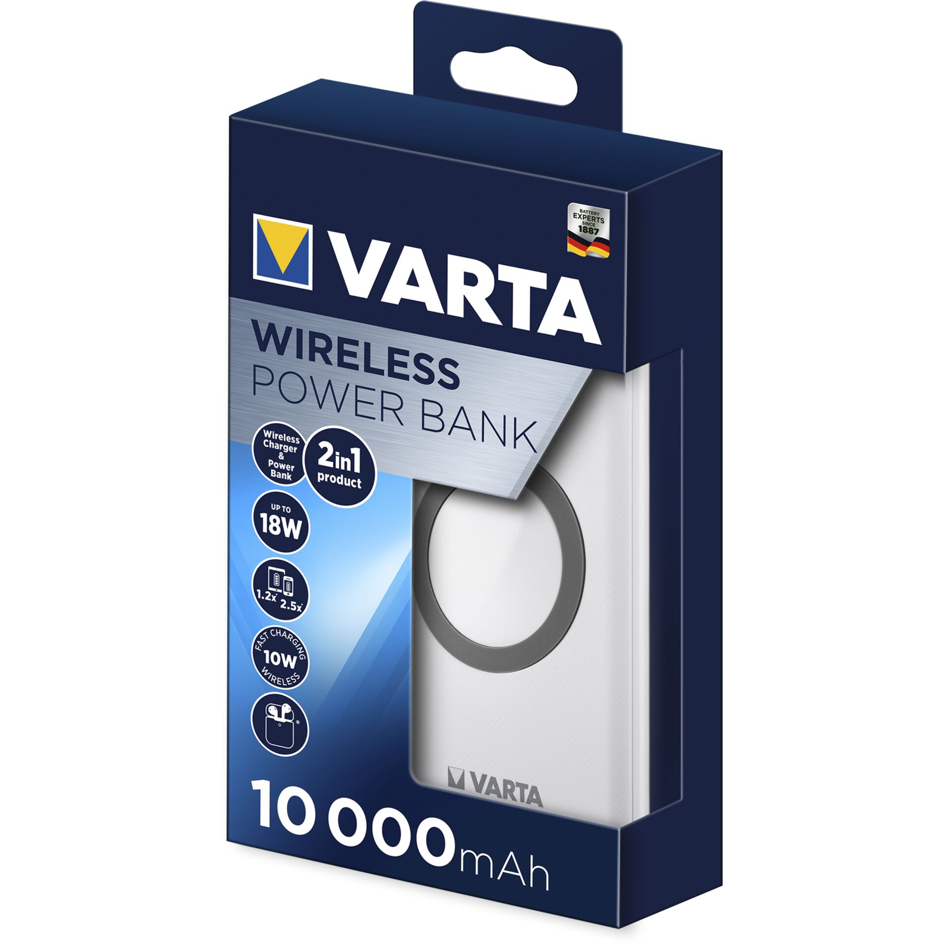 Varta Wireless Power Bank 10000 Ladekabel USB-C 18W 57913101