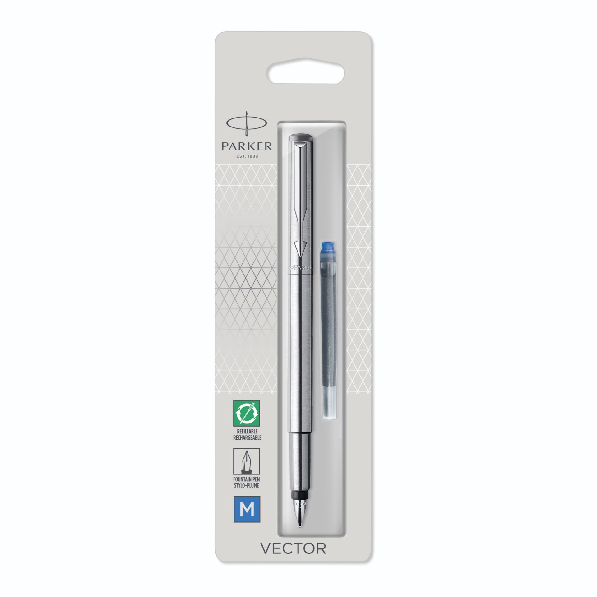 Parker Vector acc.inoss. C.C. penna stilografica M