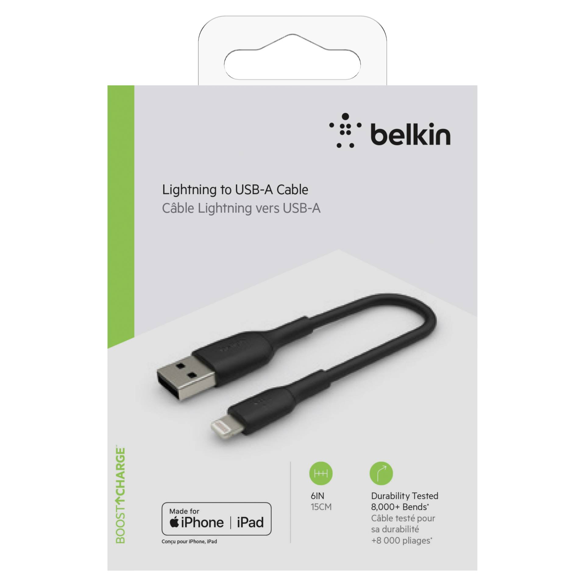 Belkin Lightning Lade/Sync cavo 15cm, PVC, nero, mfi zert.