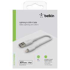 Belkin Lightning to USB-A Cable 15cm, Braided, mfi cert, whi