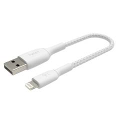 Belkin Lightning to USB-A Cable 15cm, Braided, mfi cert, whi 2