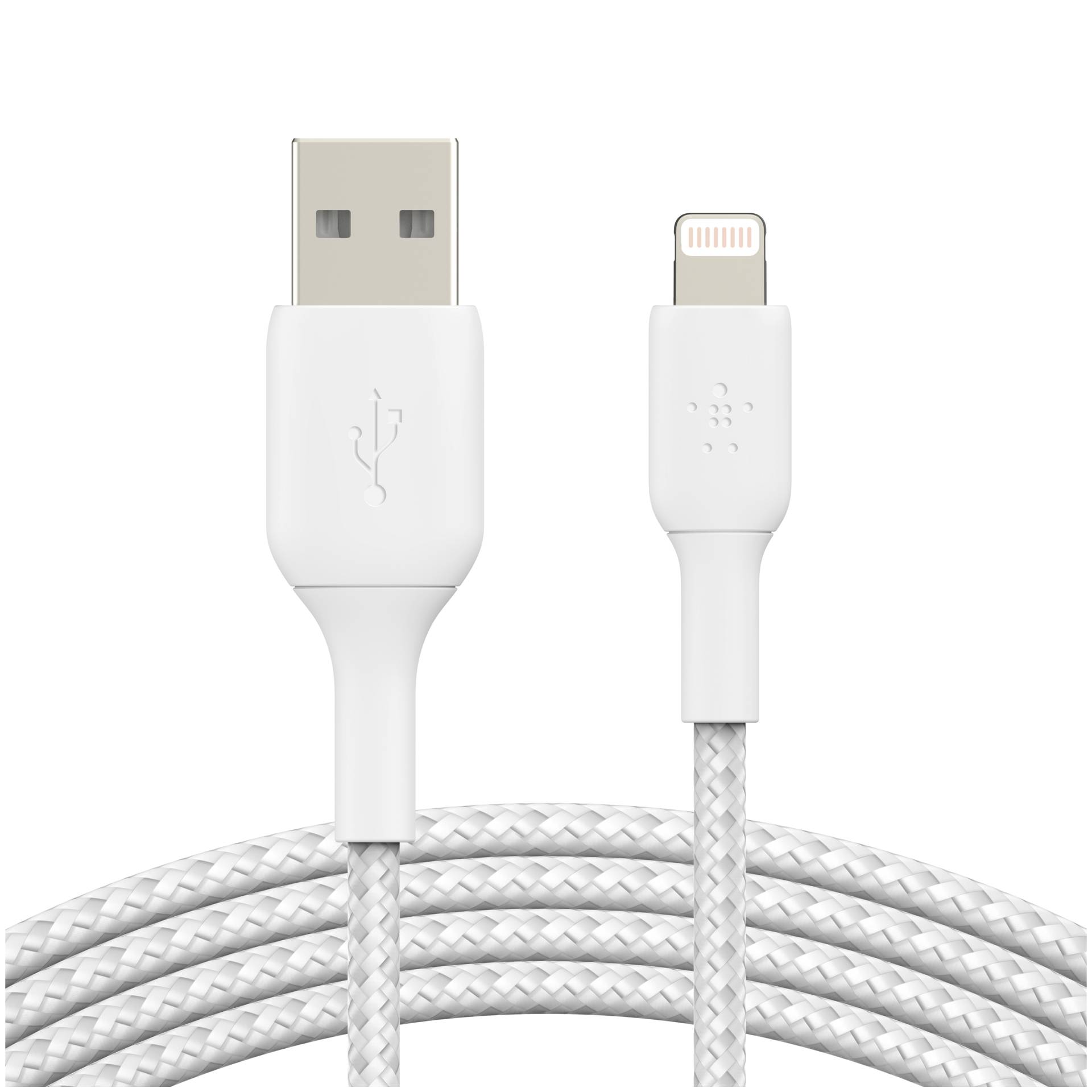Belkin Lightning to USB-A Cable 3m, braided, mfi cert, white