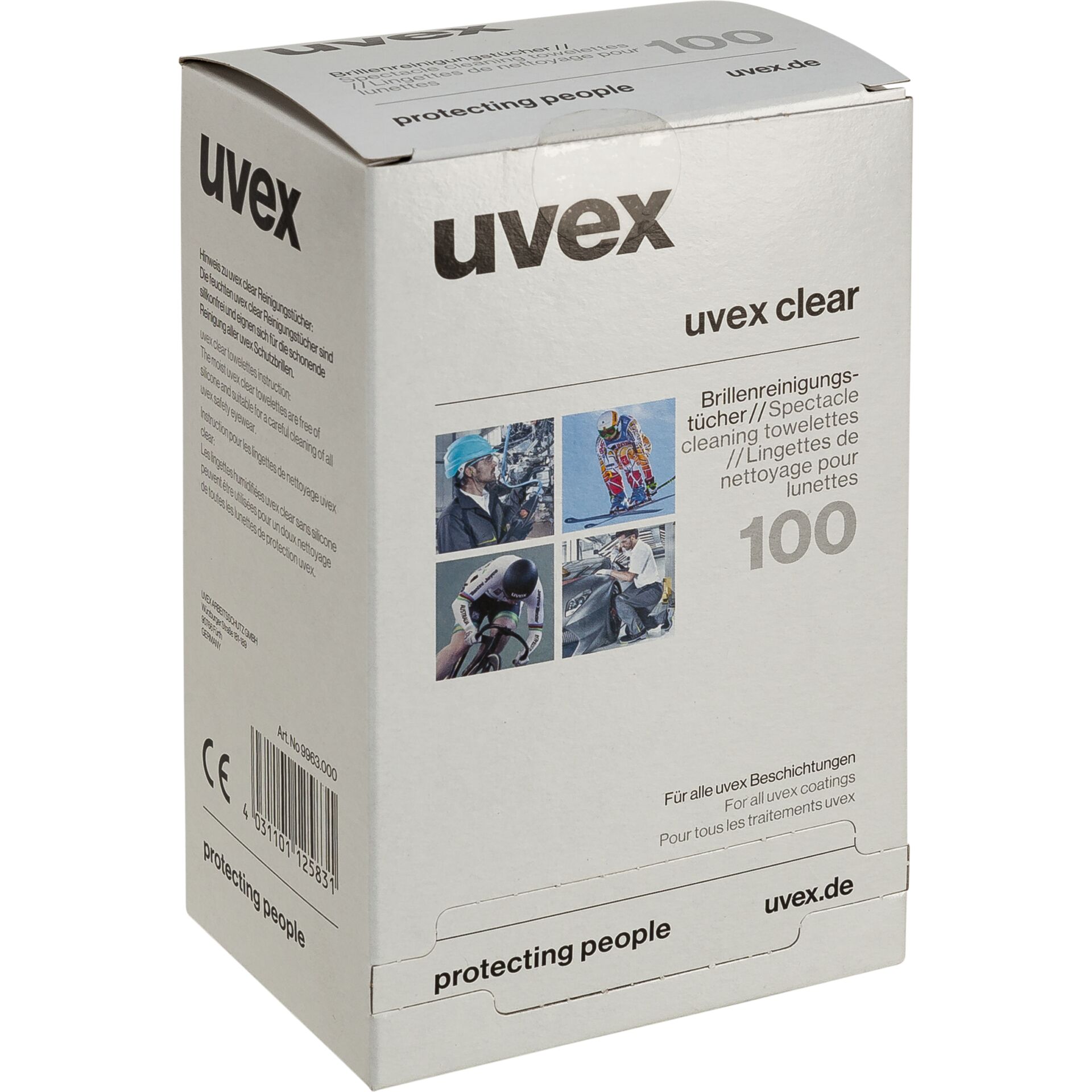 uvex lens cleaning towelettes 100 pcs.