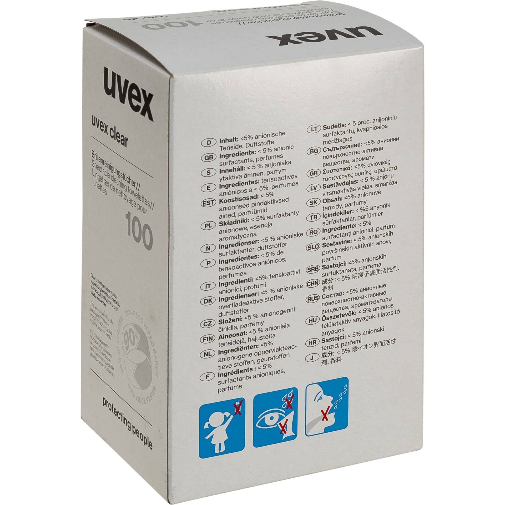 uvex lens cleaning towelettes 100 pcs.