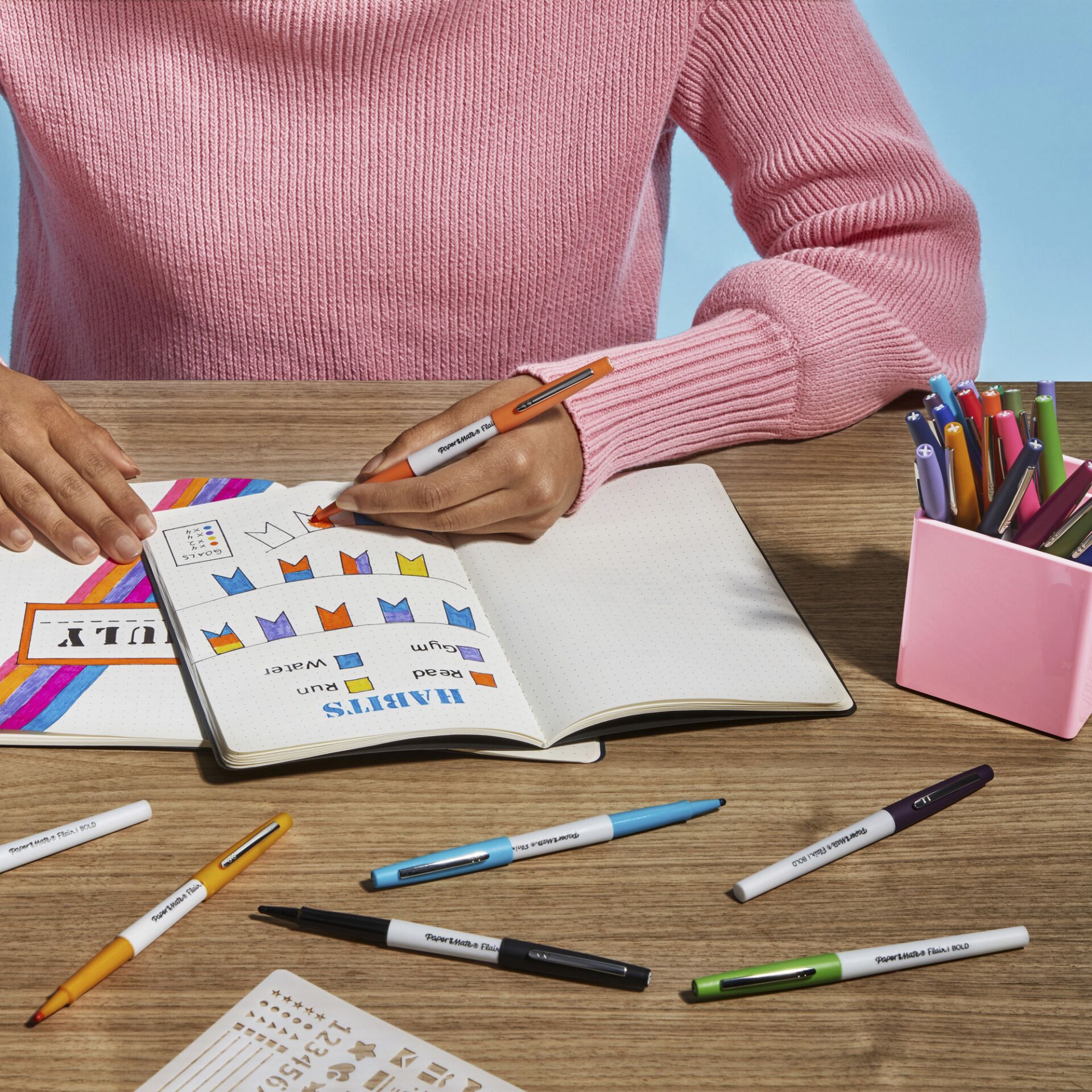 1x12 carta Mate Flair pennarelli Bold B