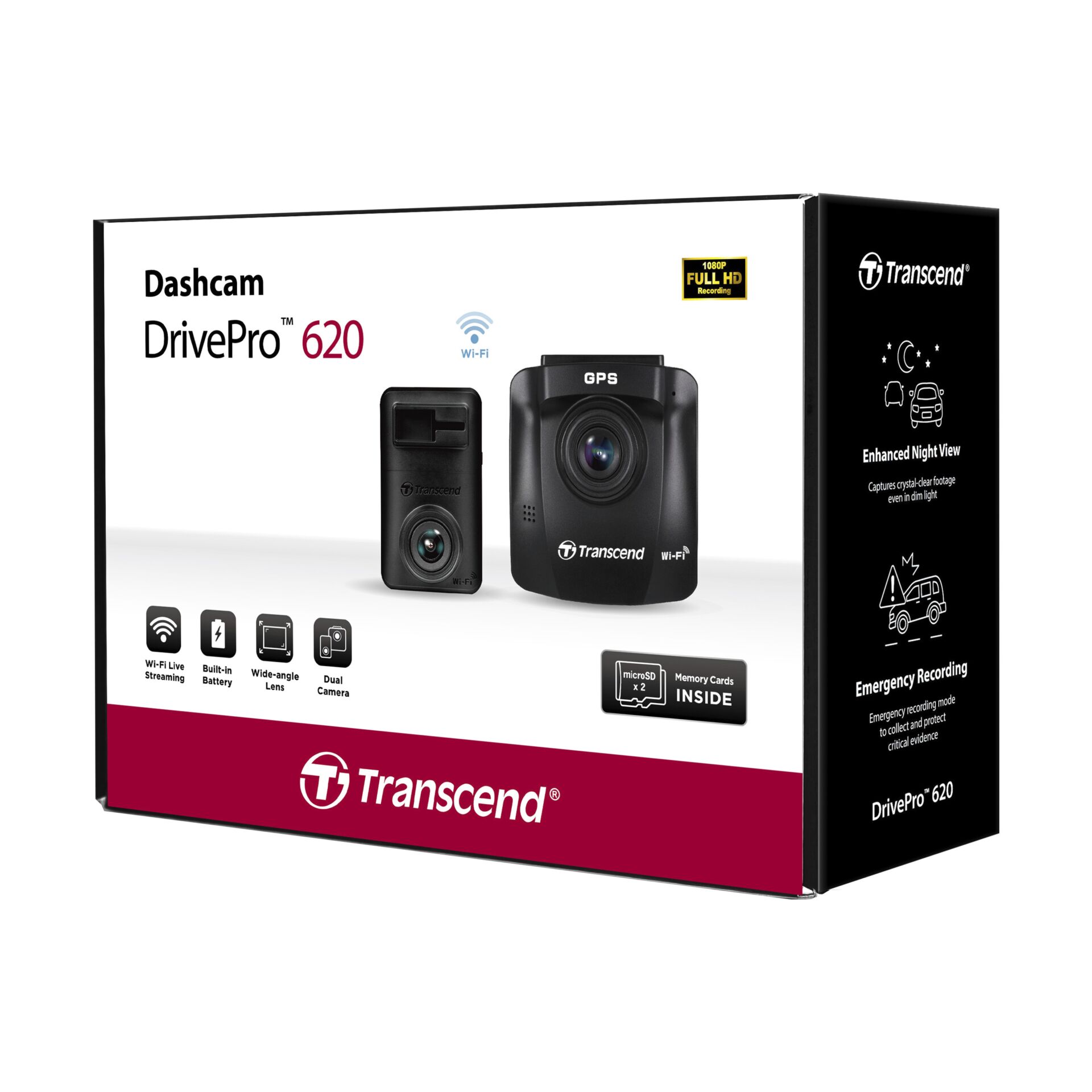 Transcend DrivePro 620 Kamera inkl. 2x 32GB microSDHX