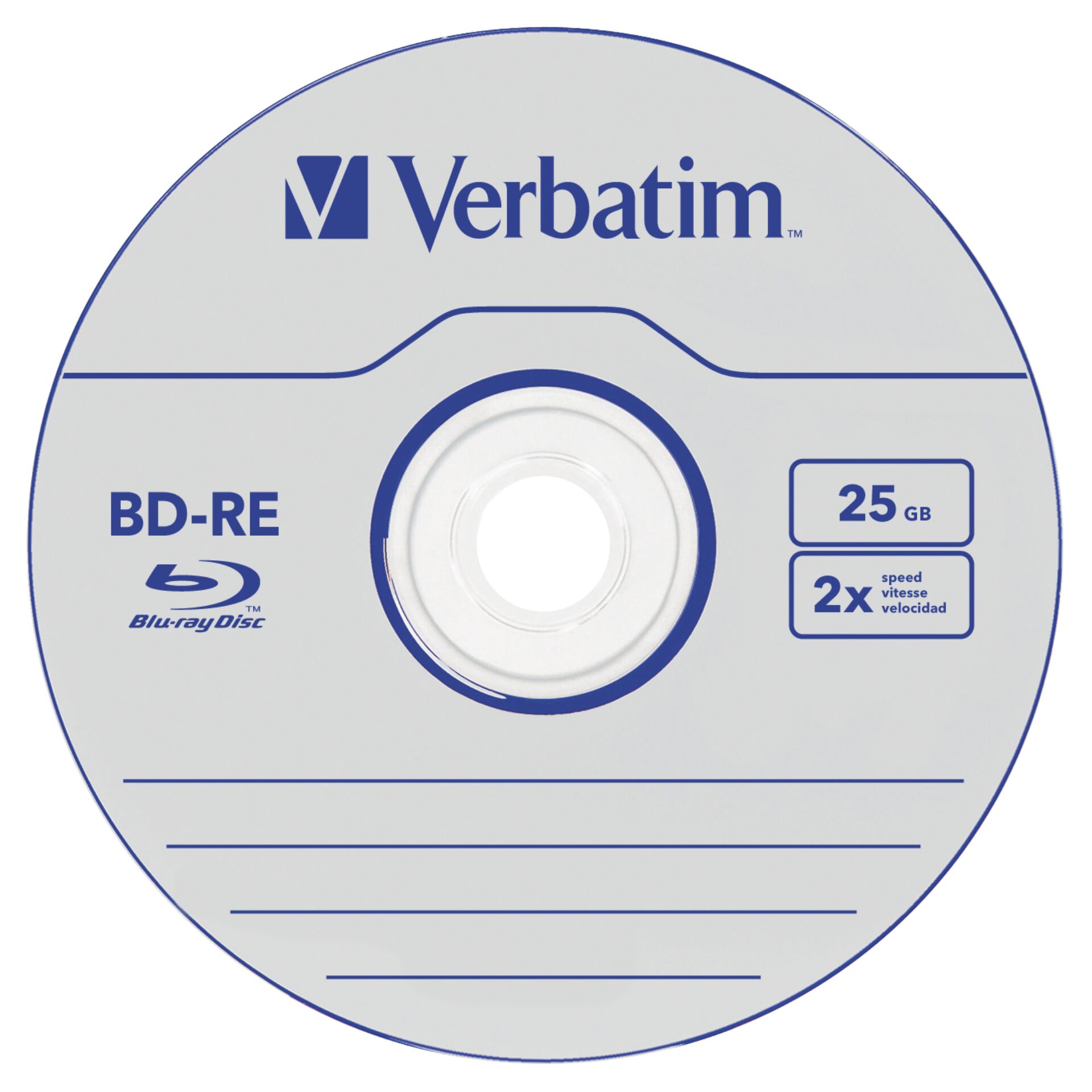 1x5 Verbatim BD-RE Blu-Ray 25GB 2x Speed, Jewel Case
