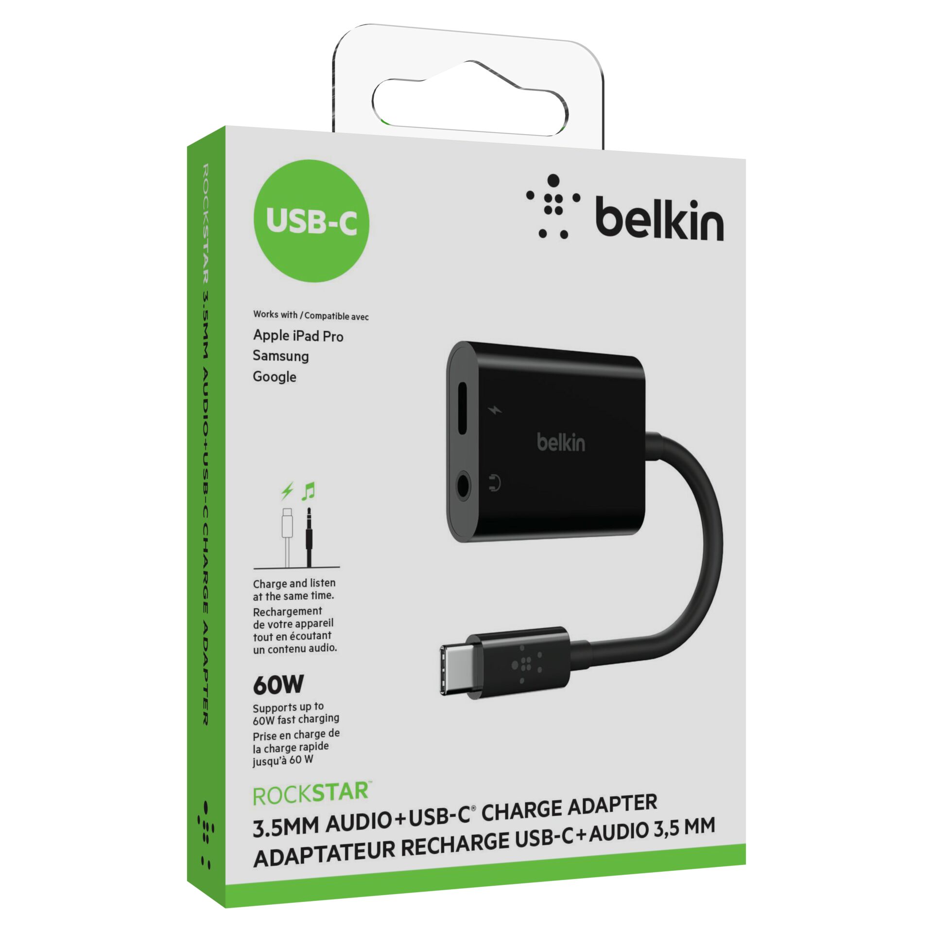 Belkin RockStar 3,5mm Audio- und USB-C Ladeadap.schw.  NPA00