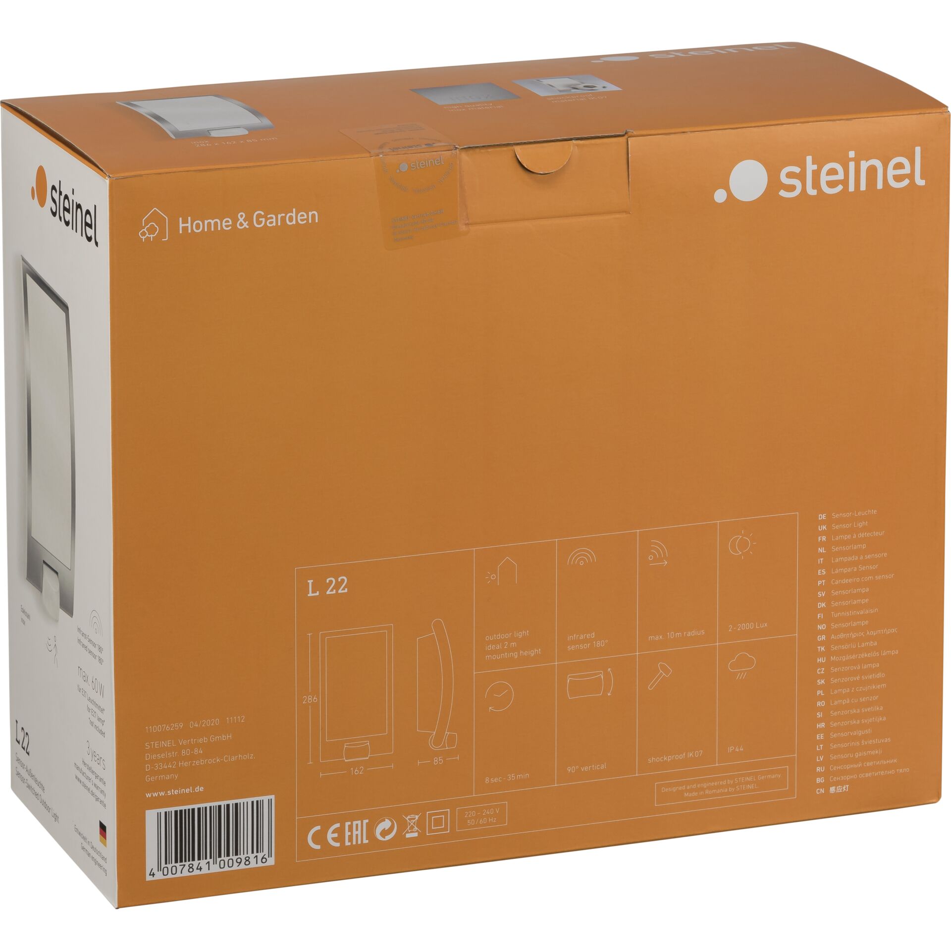 Steinel L 22 S EDELSTAHL lampada per esterni