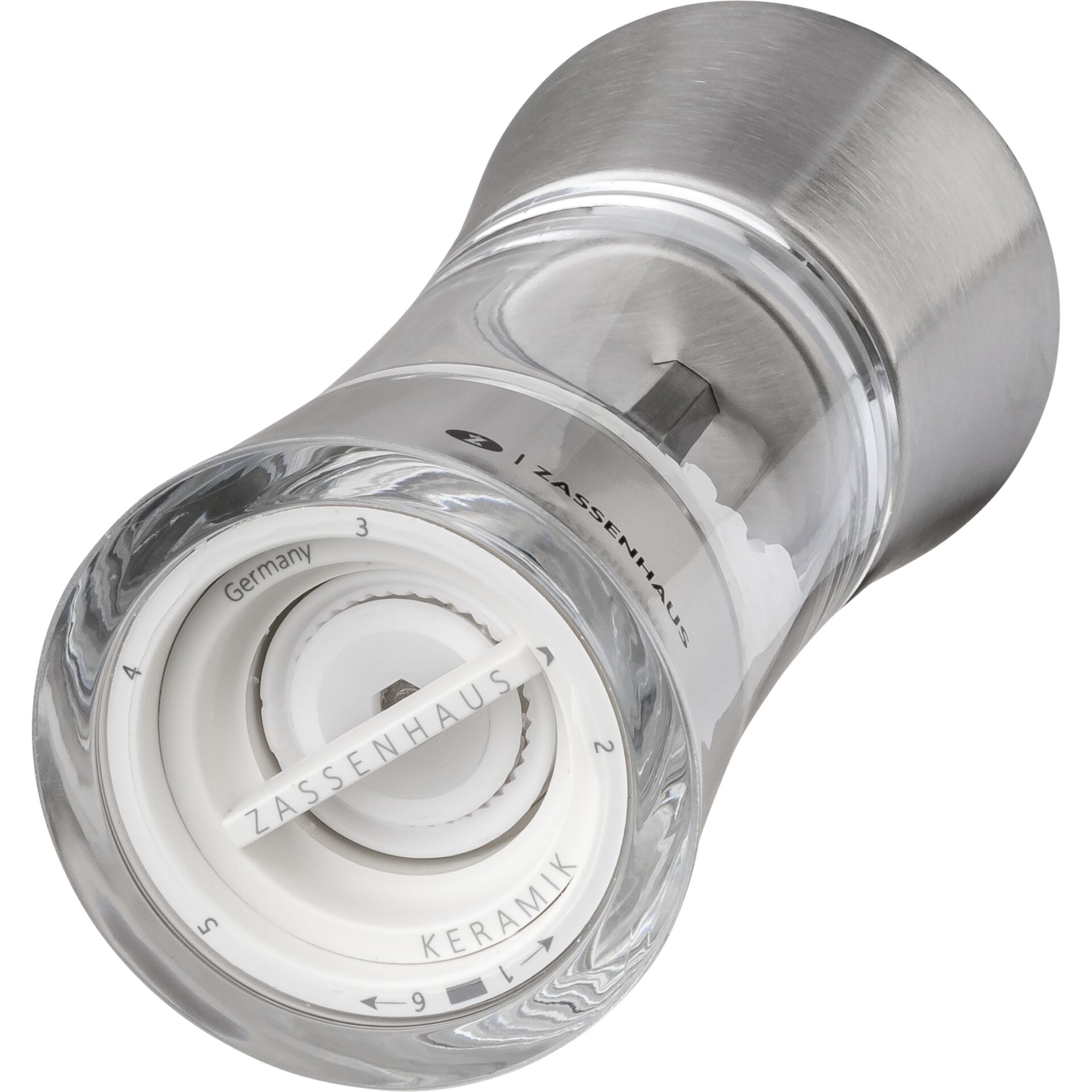 Zassenhaus salt mill  Aachen Acrylic Glass/Inox 14 cm