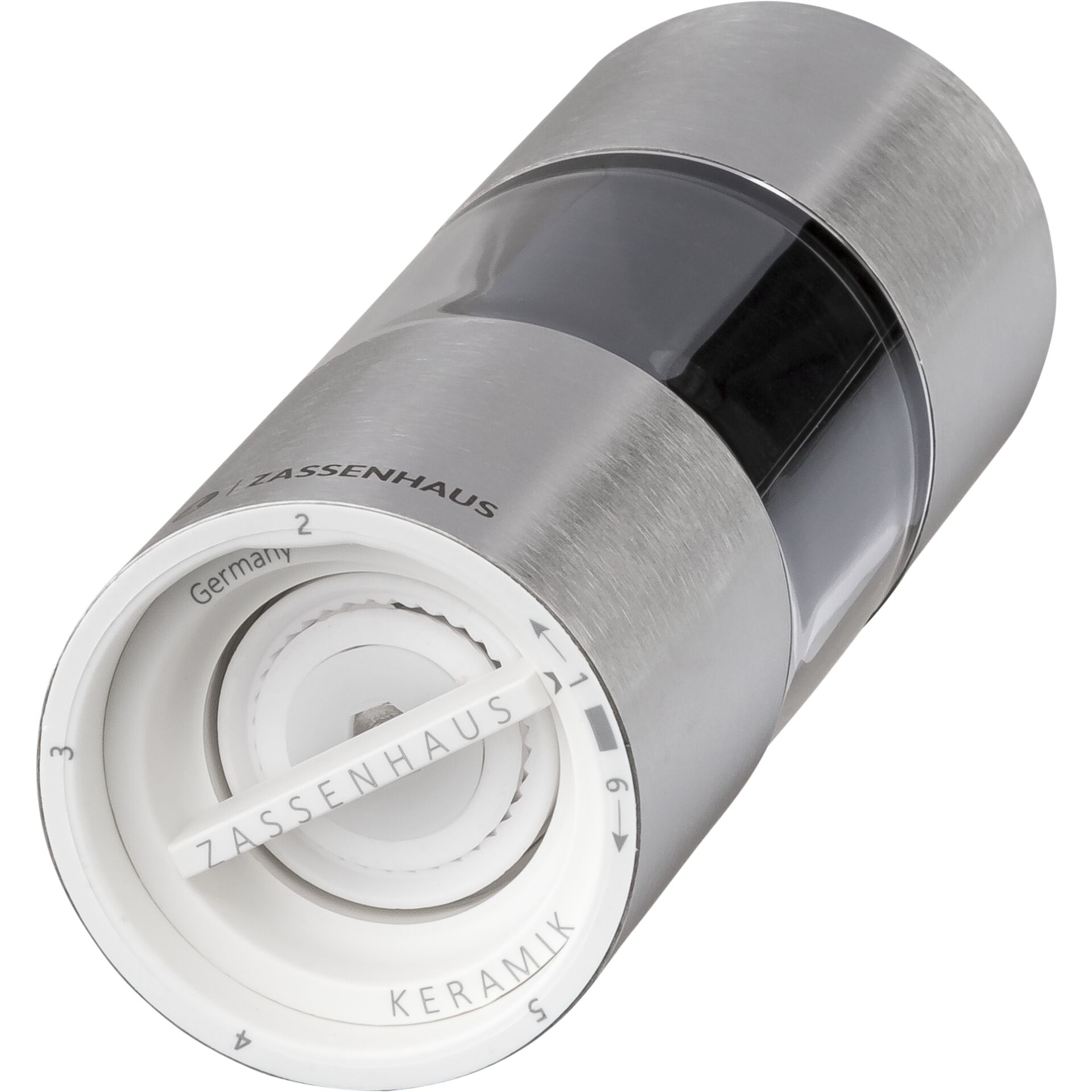 Zassenhaus salt mill  Mainz Inox/Acrylic Glass 14 cm