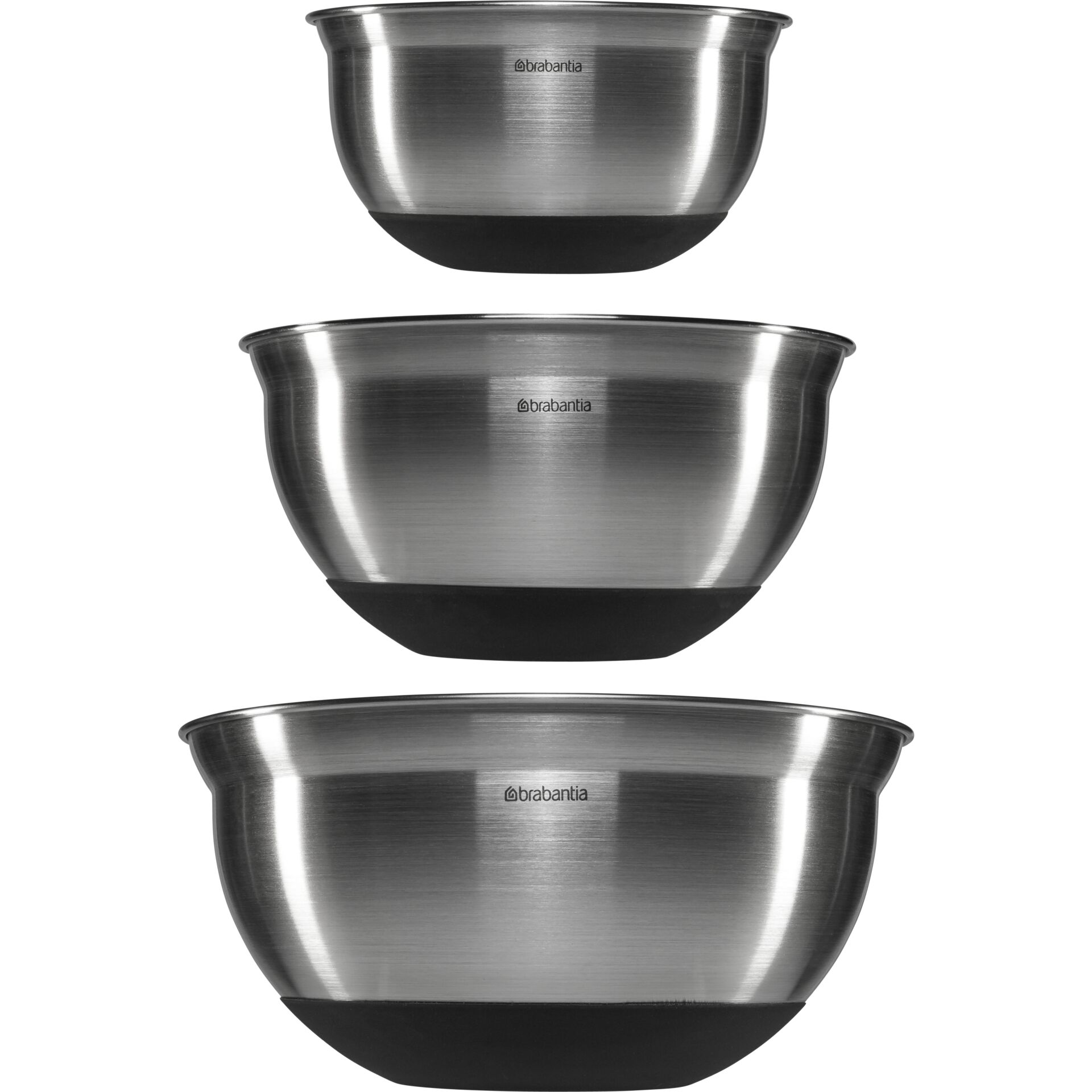 Brabantia Mixing Bowl Set steel matt black,    1, 1.6 & 3 li