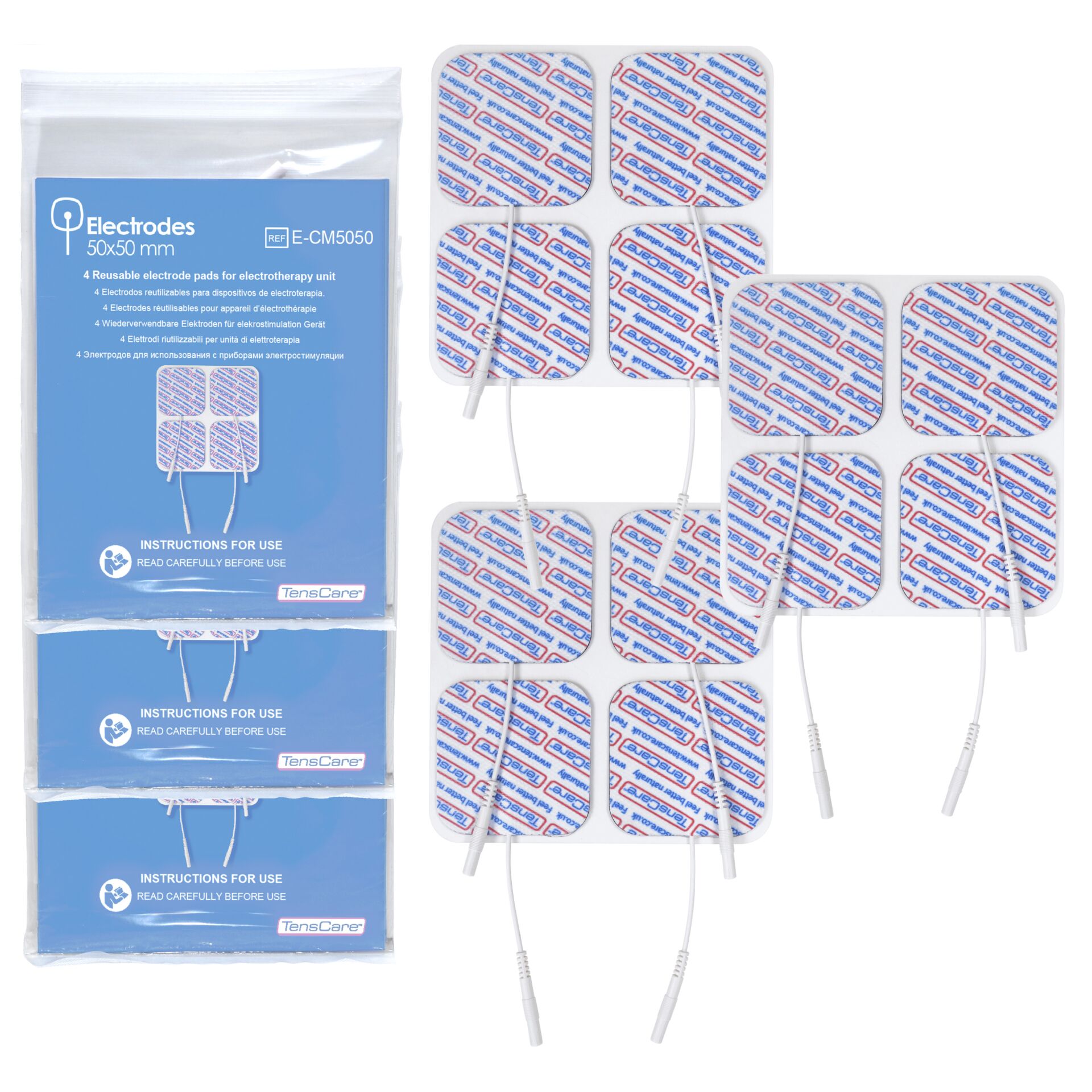 TensCare Carborn Mesh 4 pcs. Set Electrode Pads 50X50 mm 2