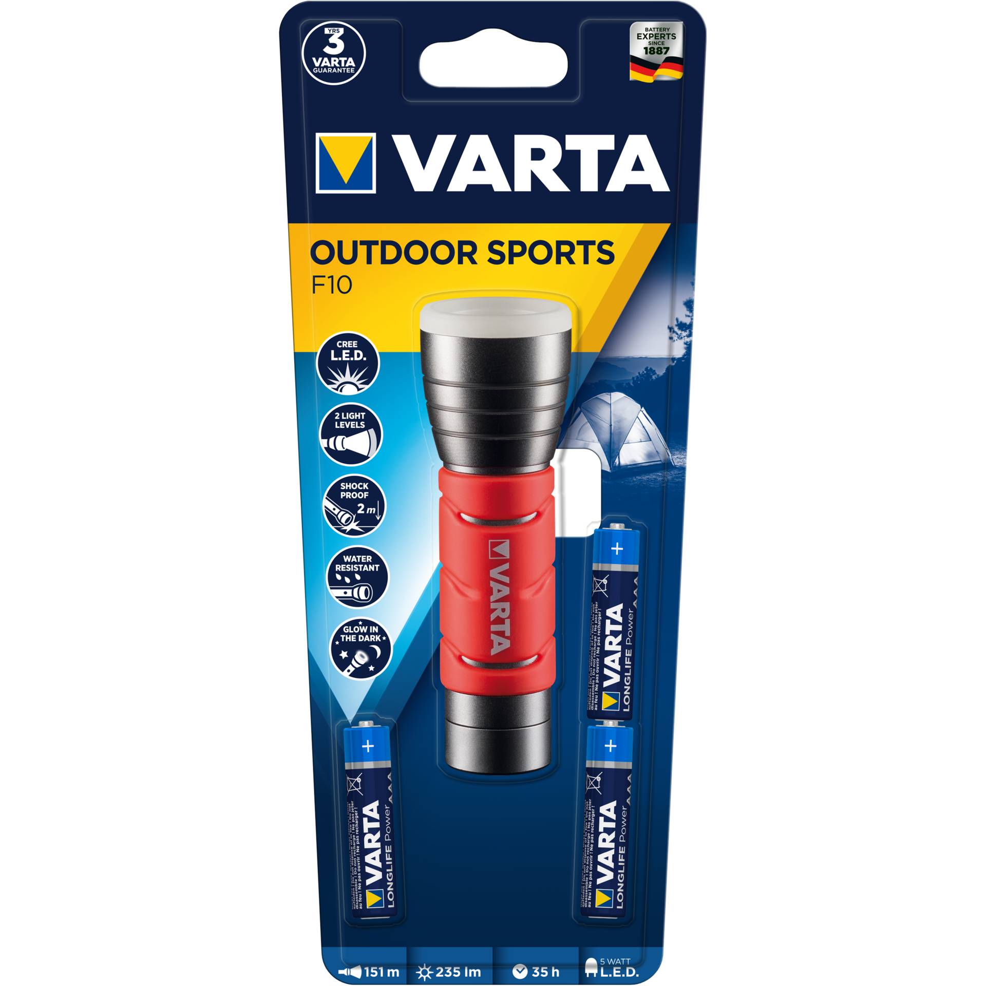 VARTA LED Outdoor Sports Flashlight 3AAA