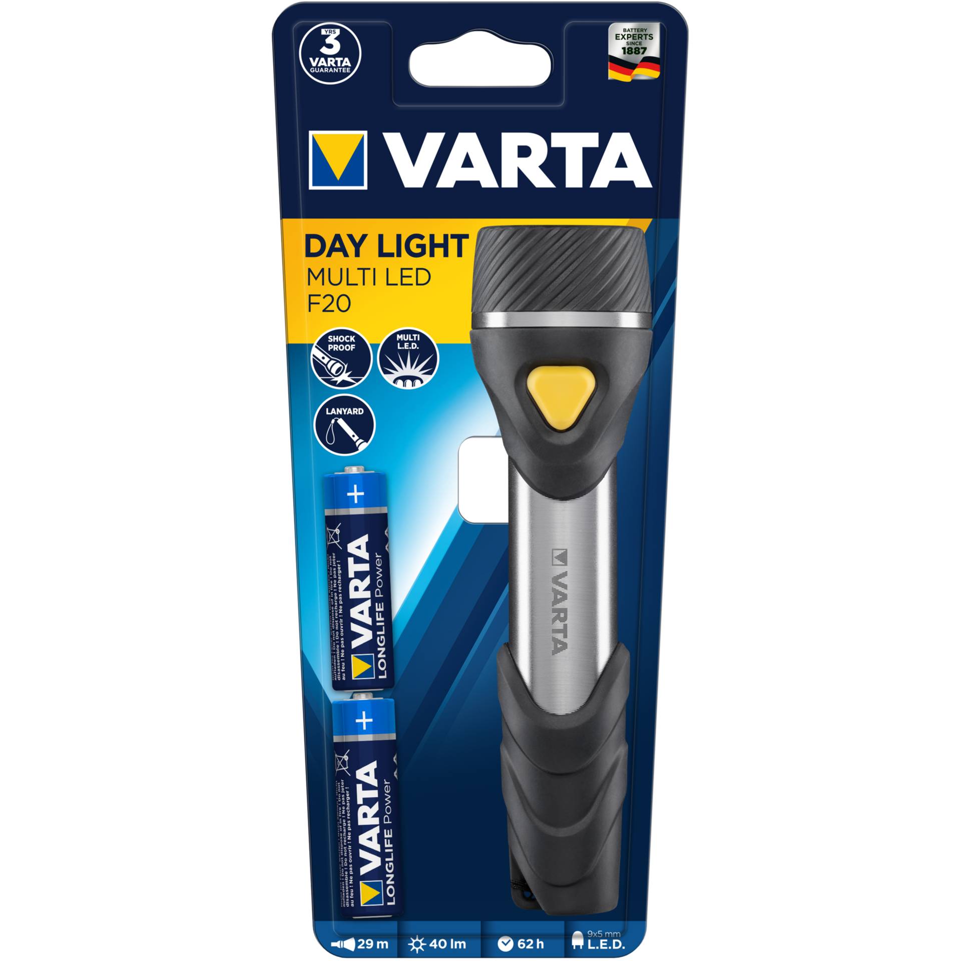 Varta Day Light Multi LED F20 torcia con 9 x 5mm LEDs