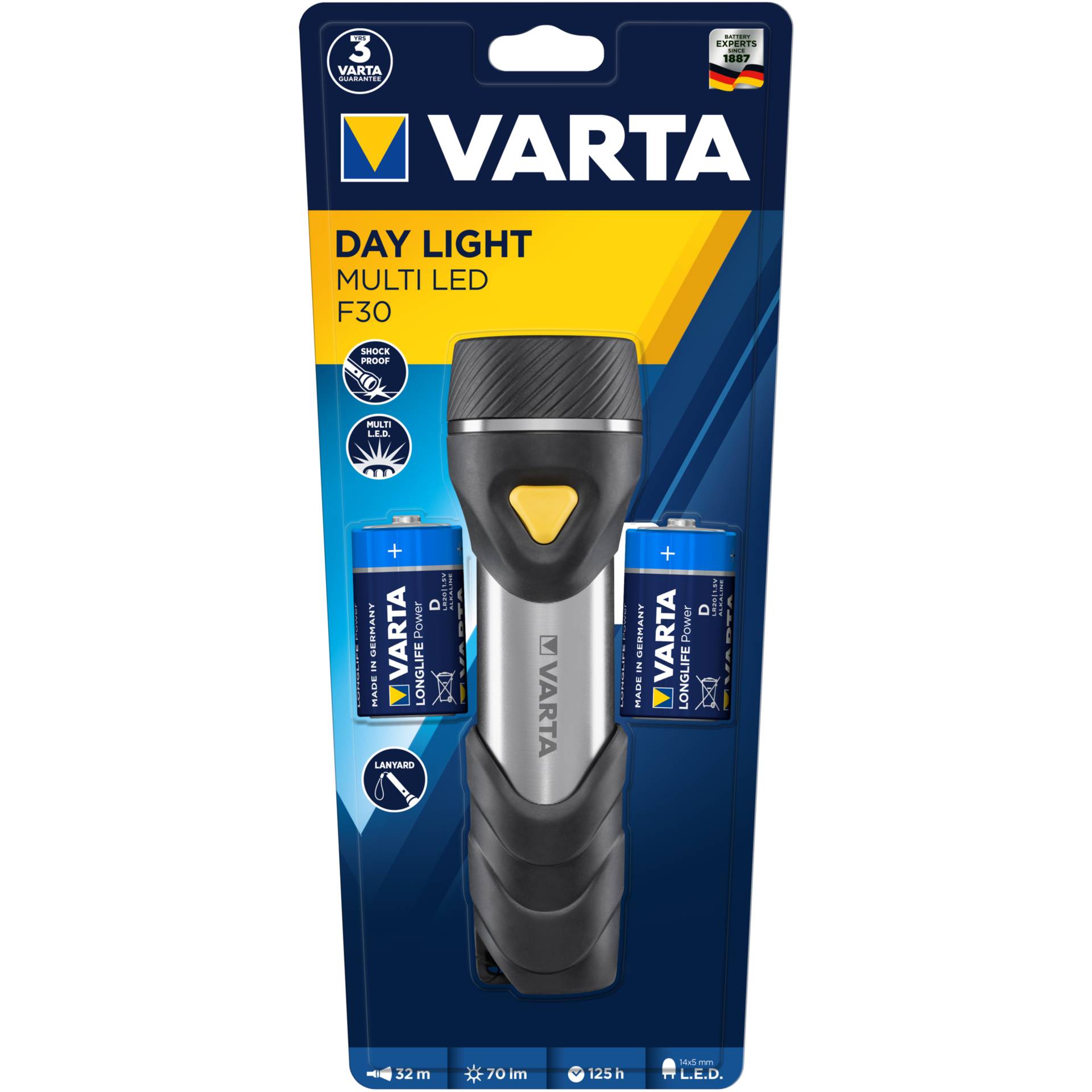 Varta Day Light Multi LED F30 torcia con 14 x 5mm LEDs