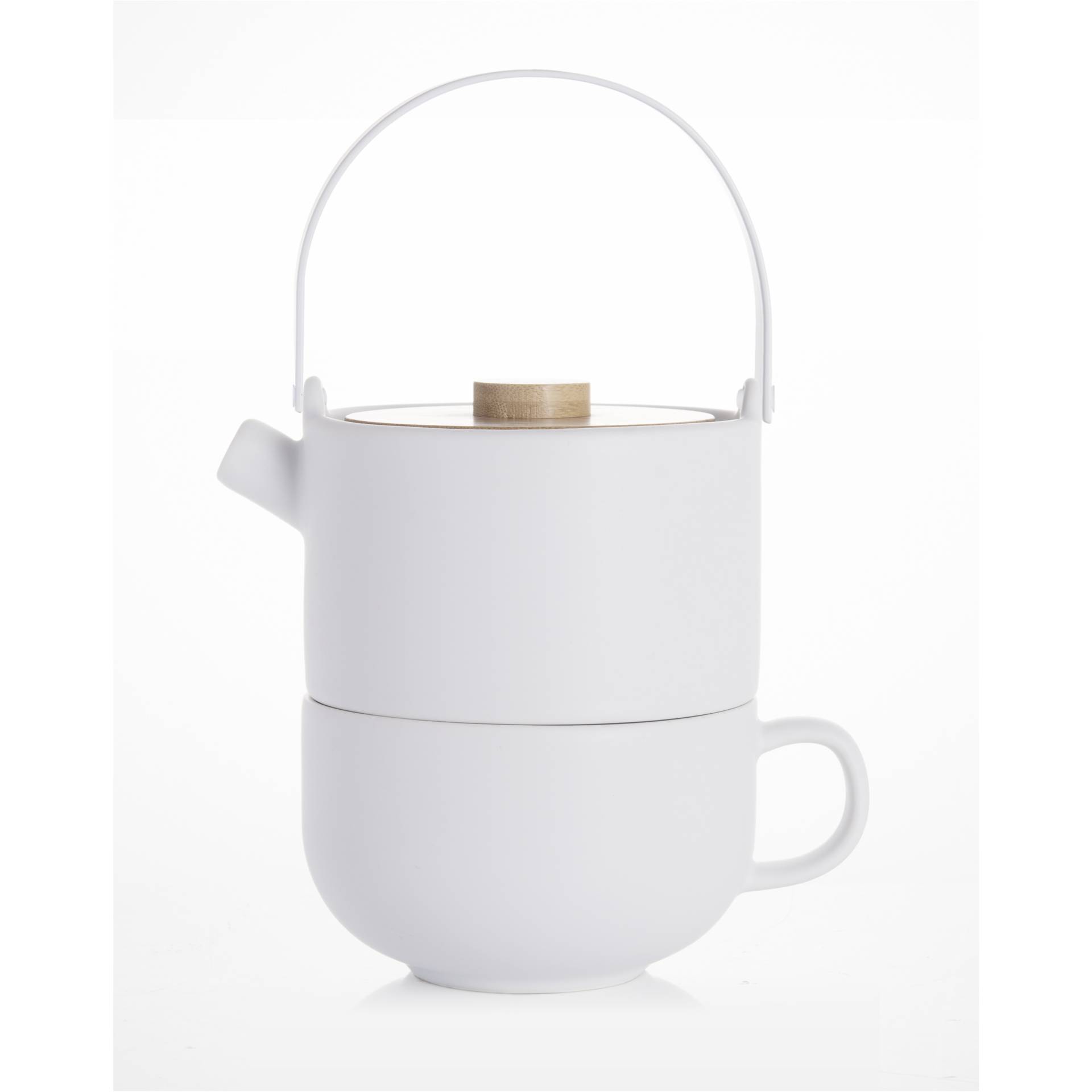 Bredemeijer Tea-for-one Umea bianco con Bambusdeckel 142007