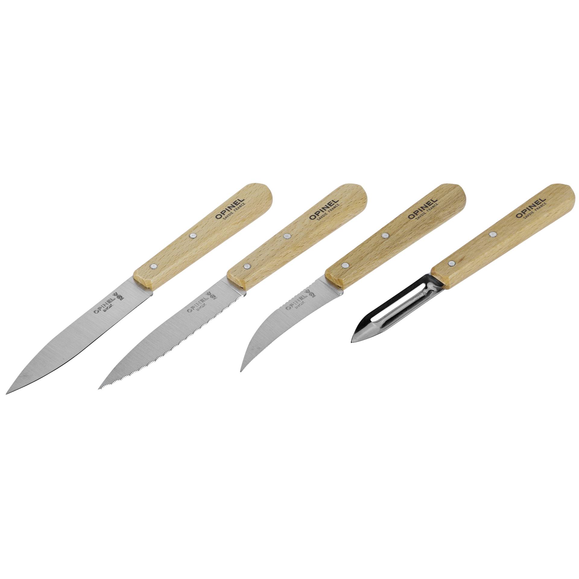 Opinel set coltelli da cucina 4 pezzi manico in legno