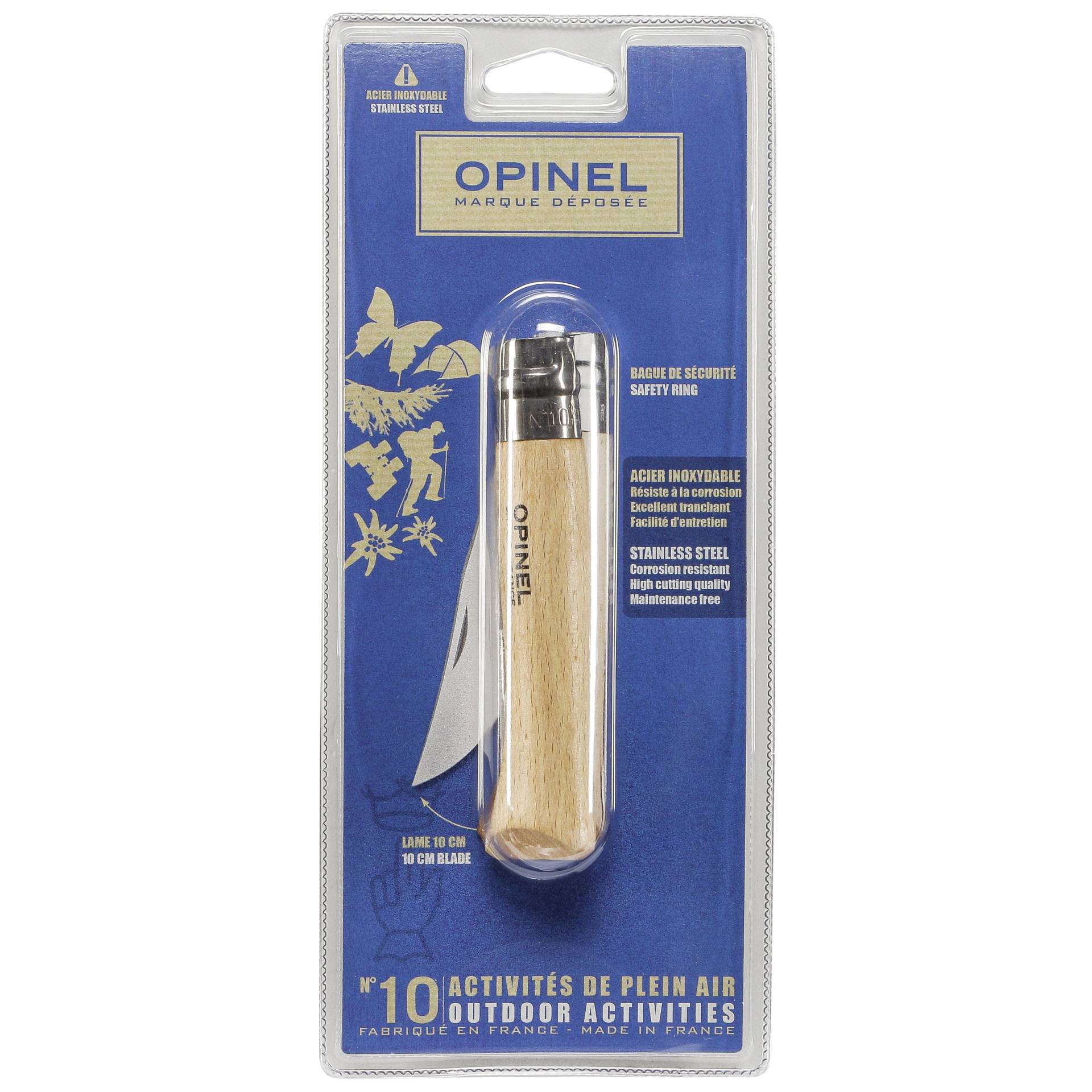 Opinel coltellino No. 10 lama inox con manico in legno
