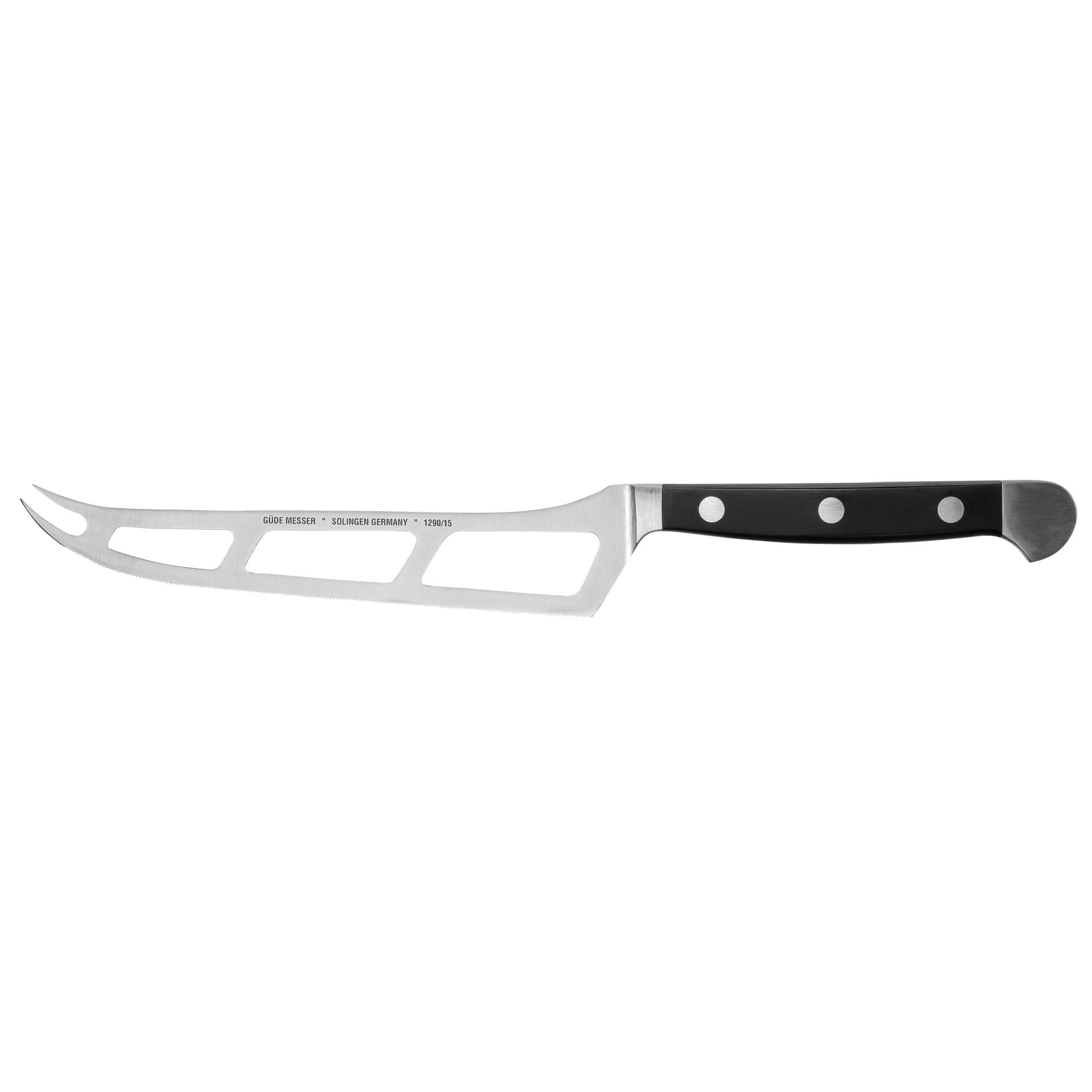 Güde Alpha coltello da formaggio tenero POM nero 1290/15