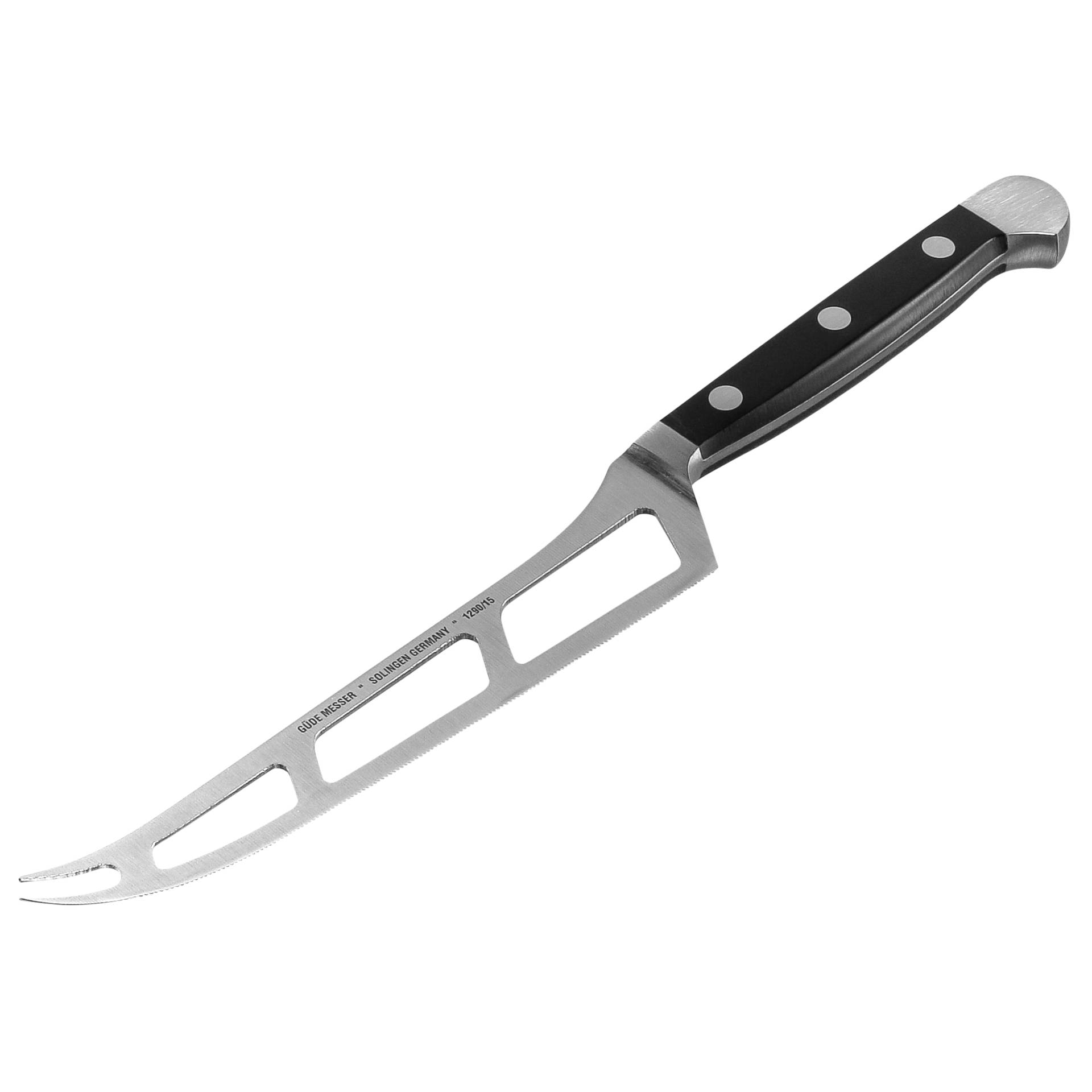 Güde Alpha coltello da formaggio tenero POM nero 1290/15