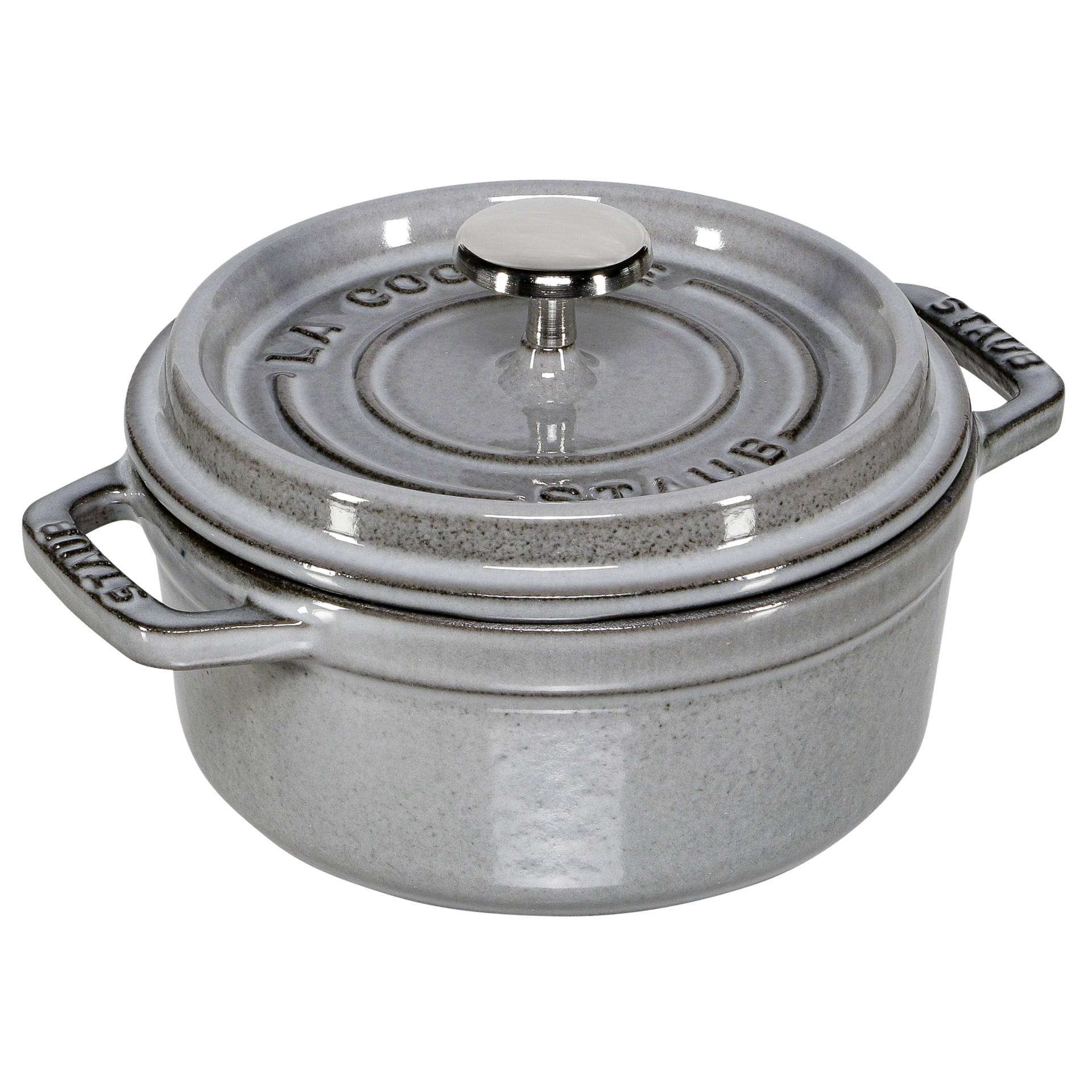 Staub casseruola 12cm rotondo grigio, ghisa