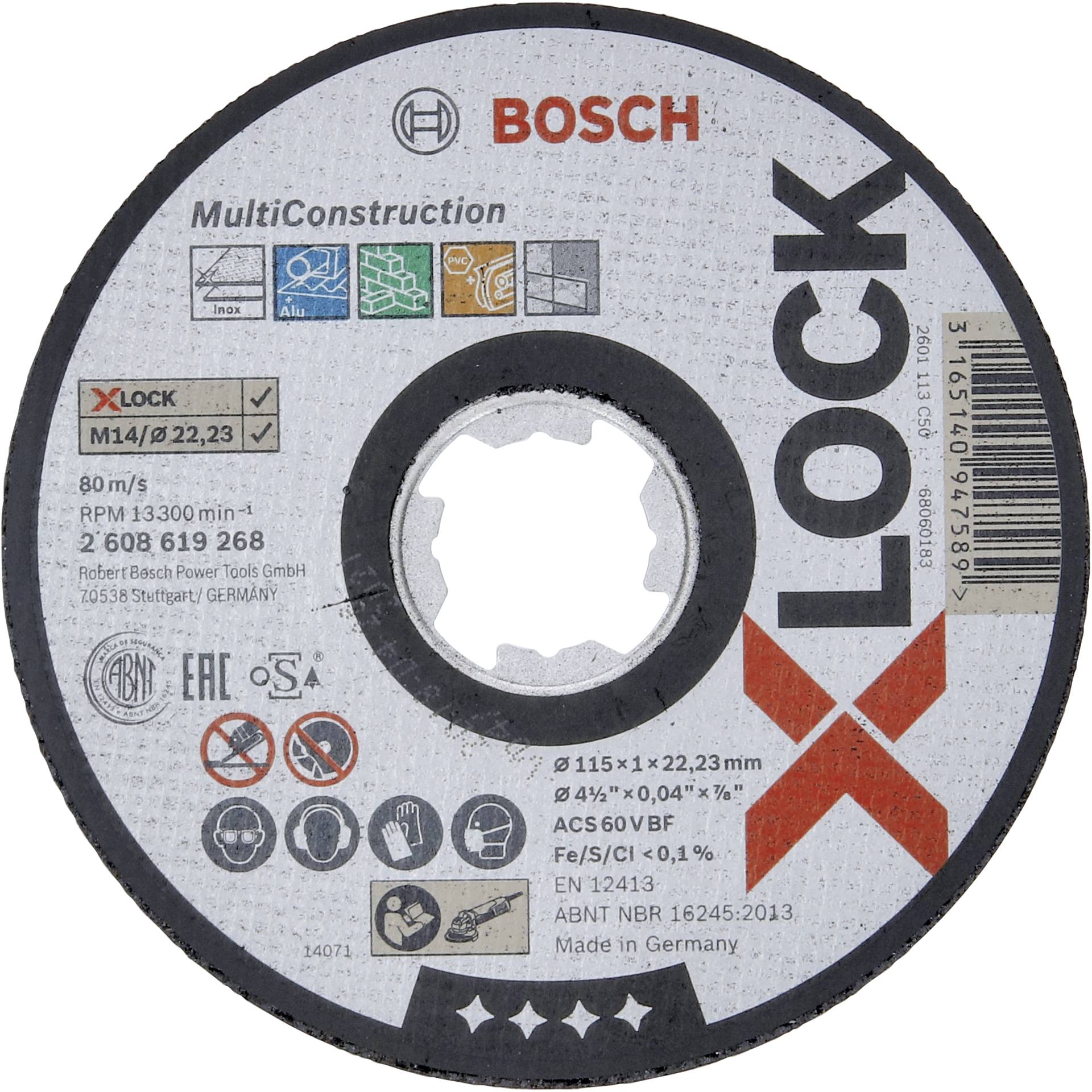 Bosch X-LOCK mole taglio 115x1, 0mm multim. diritta