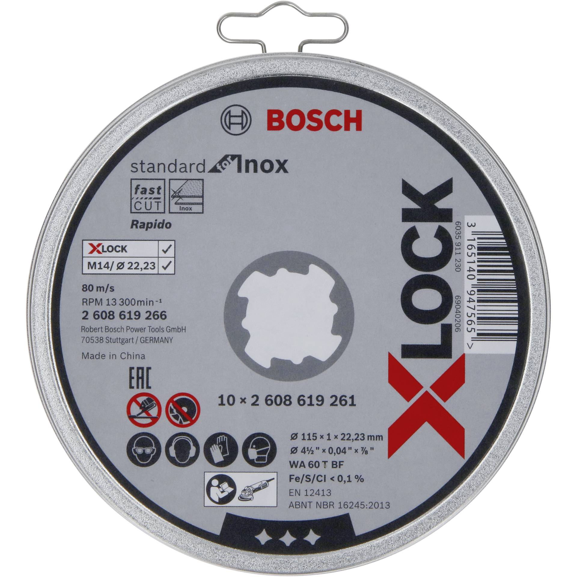 Bosch X-LOCK mola da taglio 10x115 1mm standard Inox