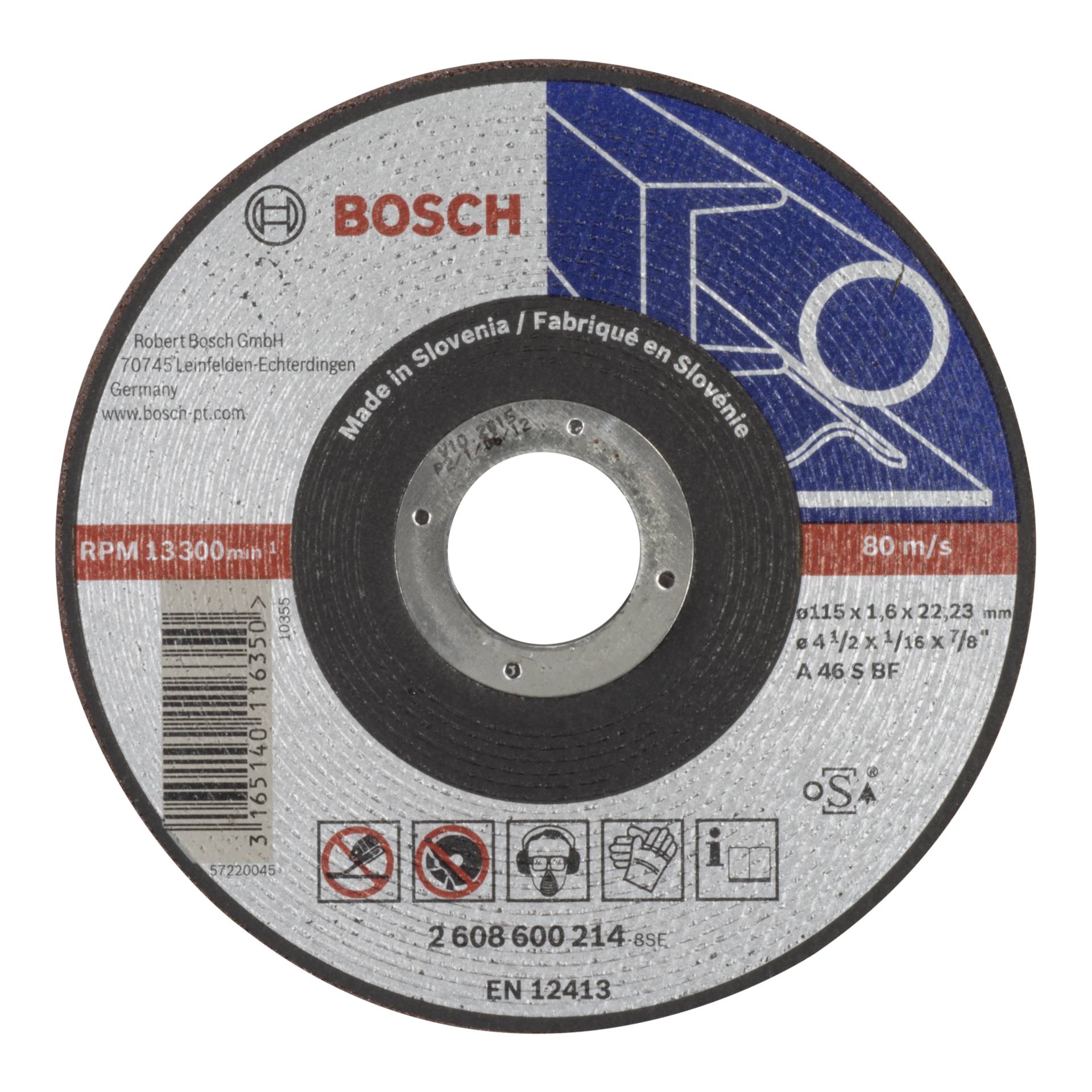 Bosch mola da taglio diritta 115x1,6 mm per metallo