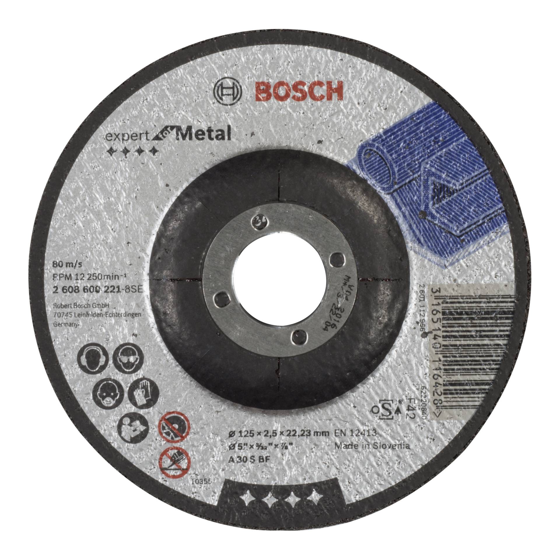 Bosch mola da taglio a centro depr. 125x2,5 mm per metallo