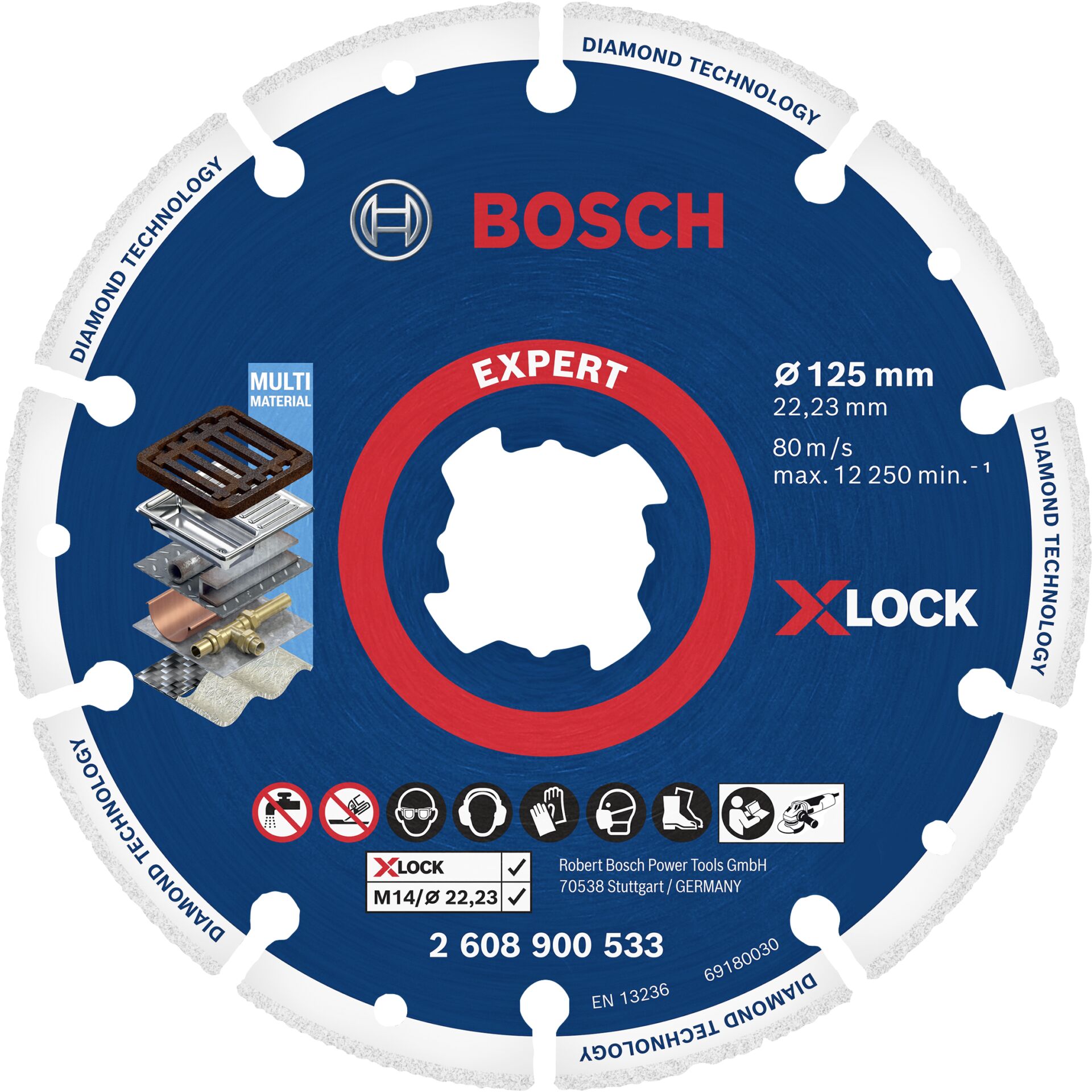 Bosch X-LOCK Dia Cutting Disc 125x22.23mm