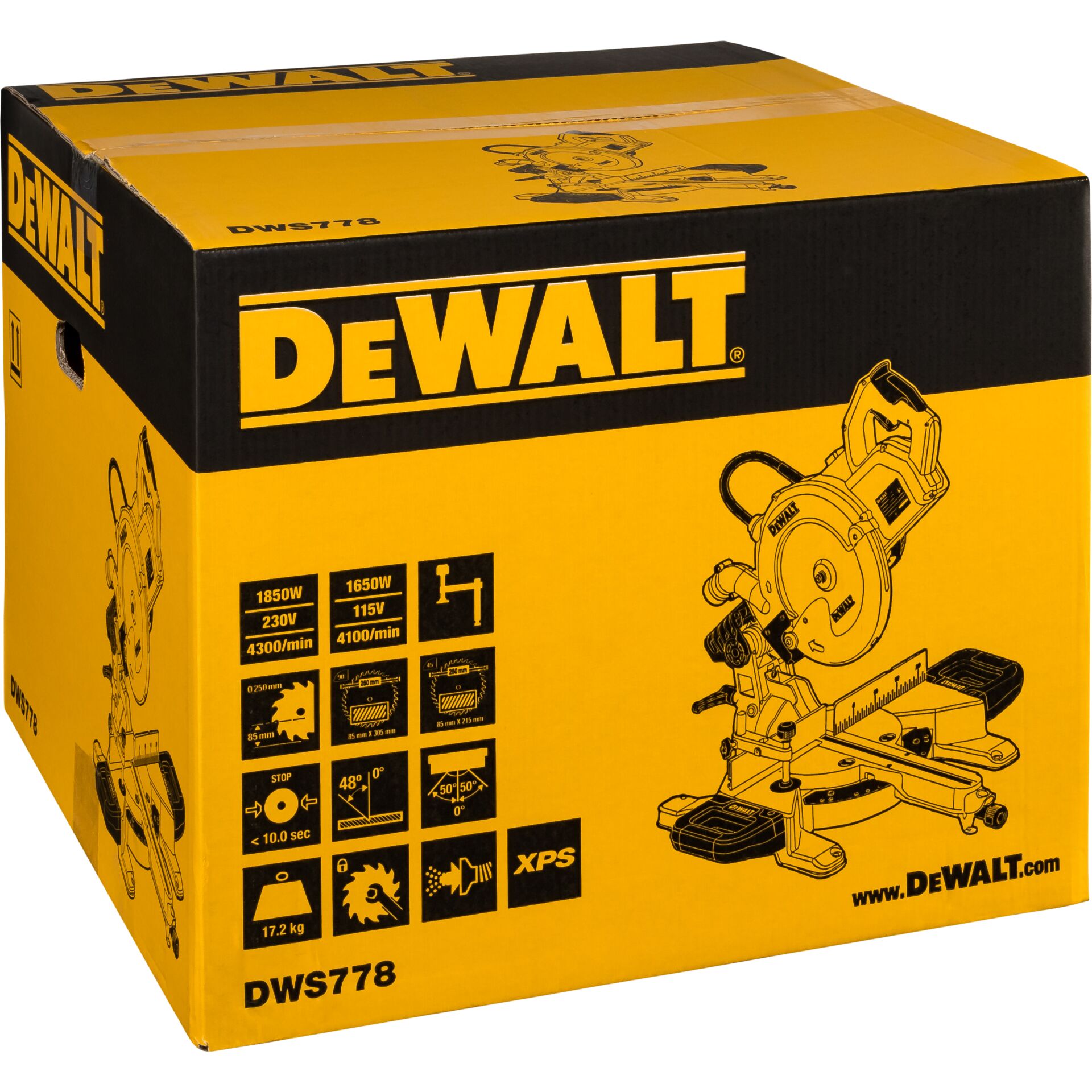 DeWalt DWS778-QS troncatr. rad. 250 mm 1850 Watt
