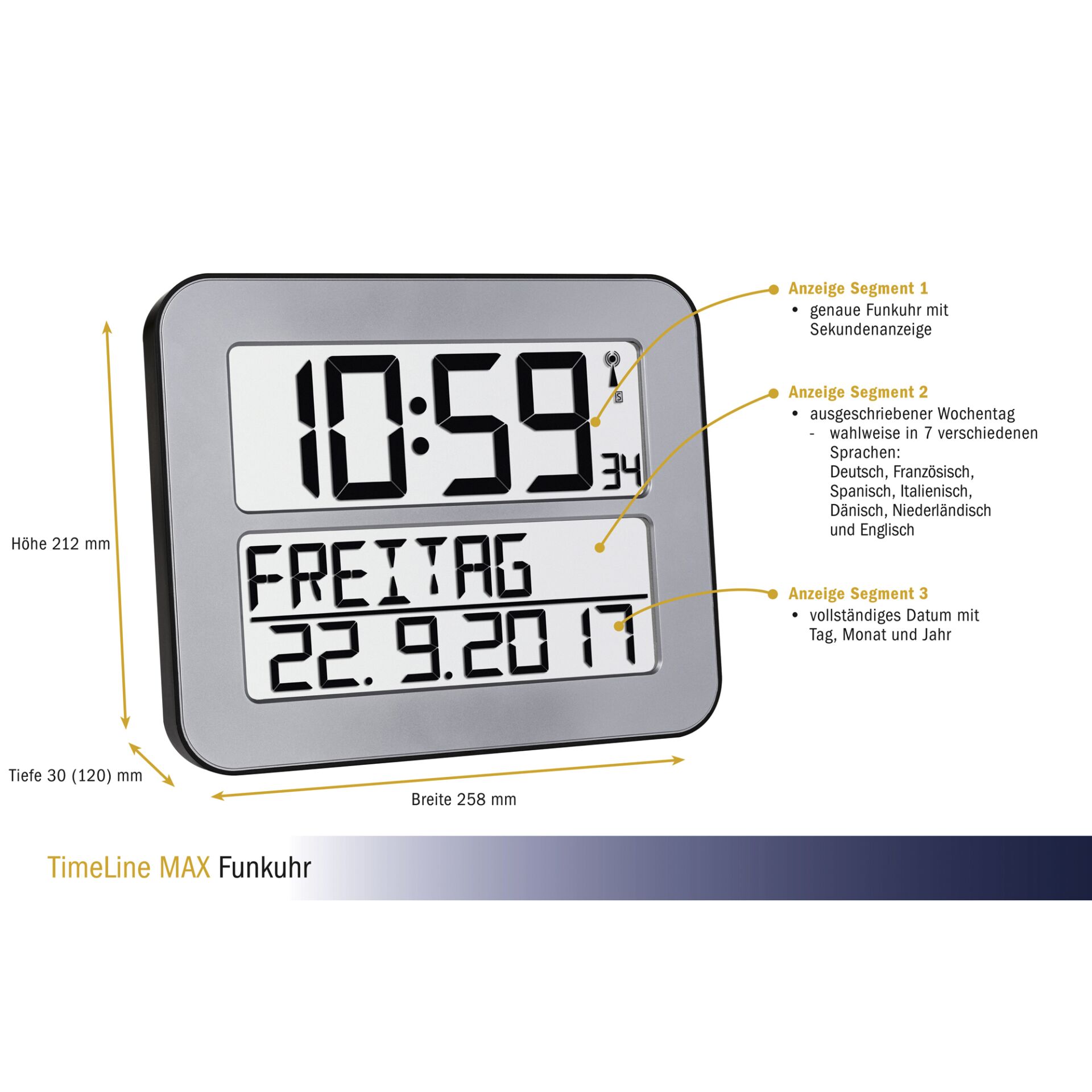 TFA 60.4512.54  silber TIMELINE MAX